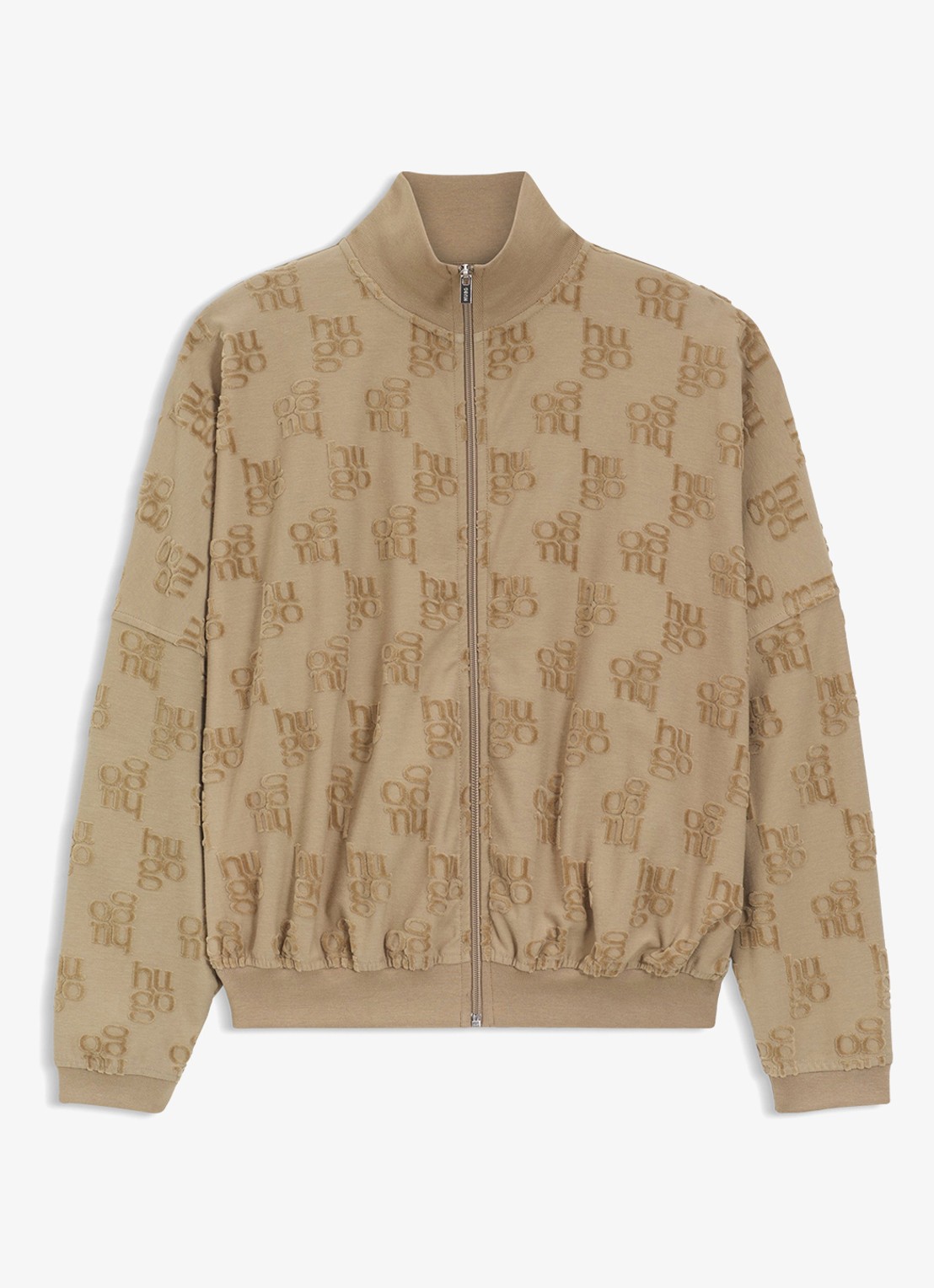 HUGO Sweatvest met logo - voorkant 4 light /pastel brown-232 / bruin