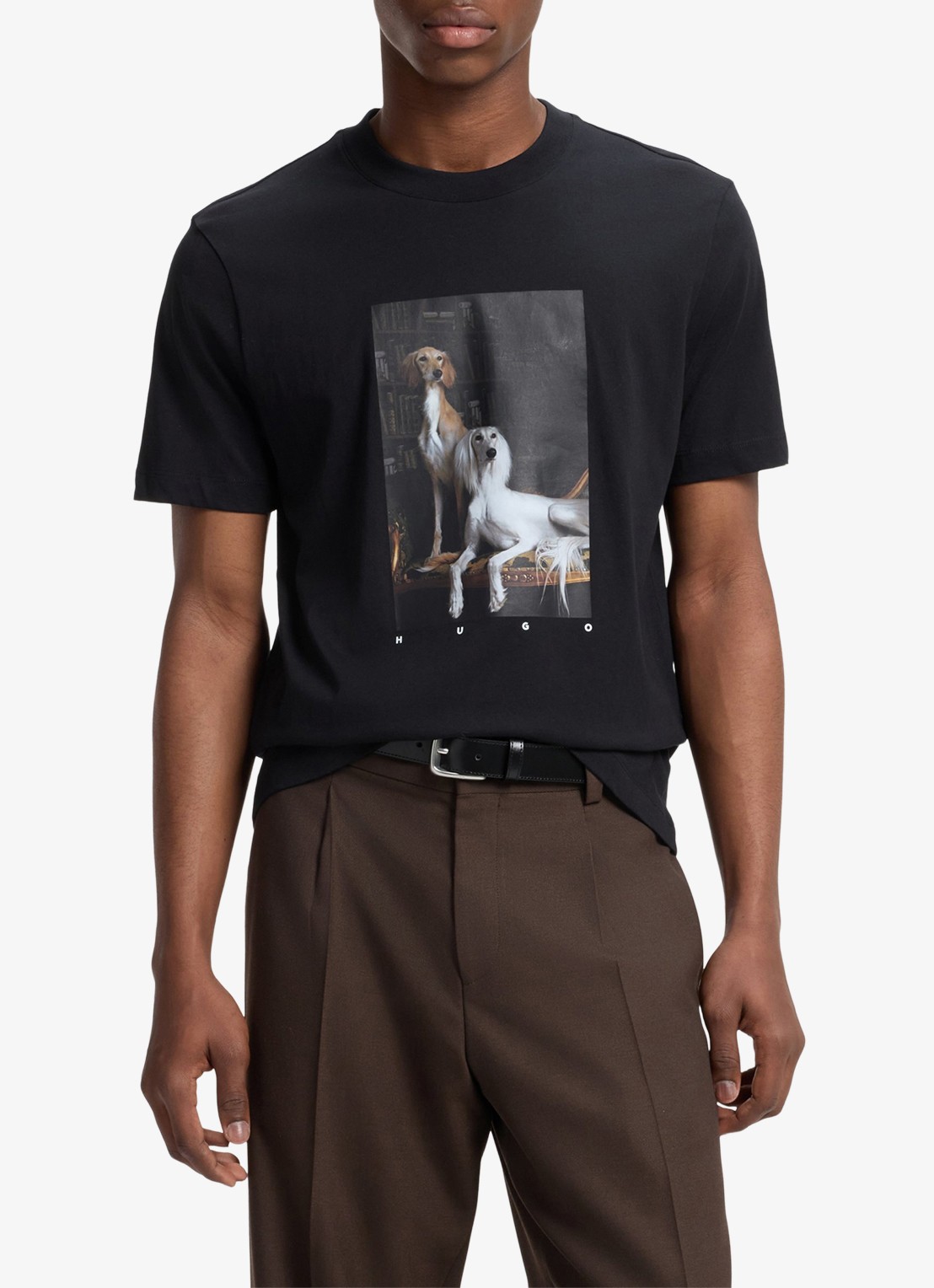 HUGO T-shirt met grafische print - detail 4 diepzwart