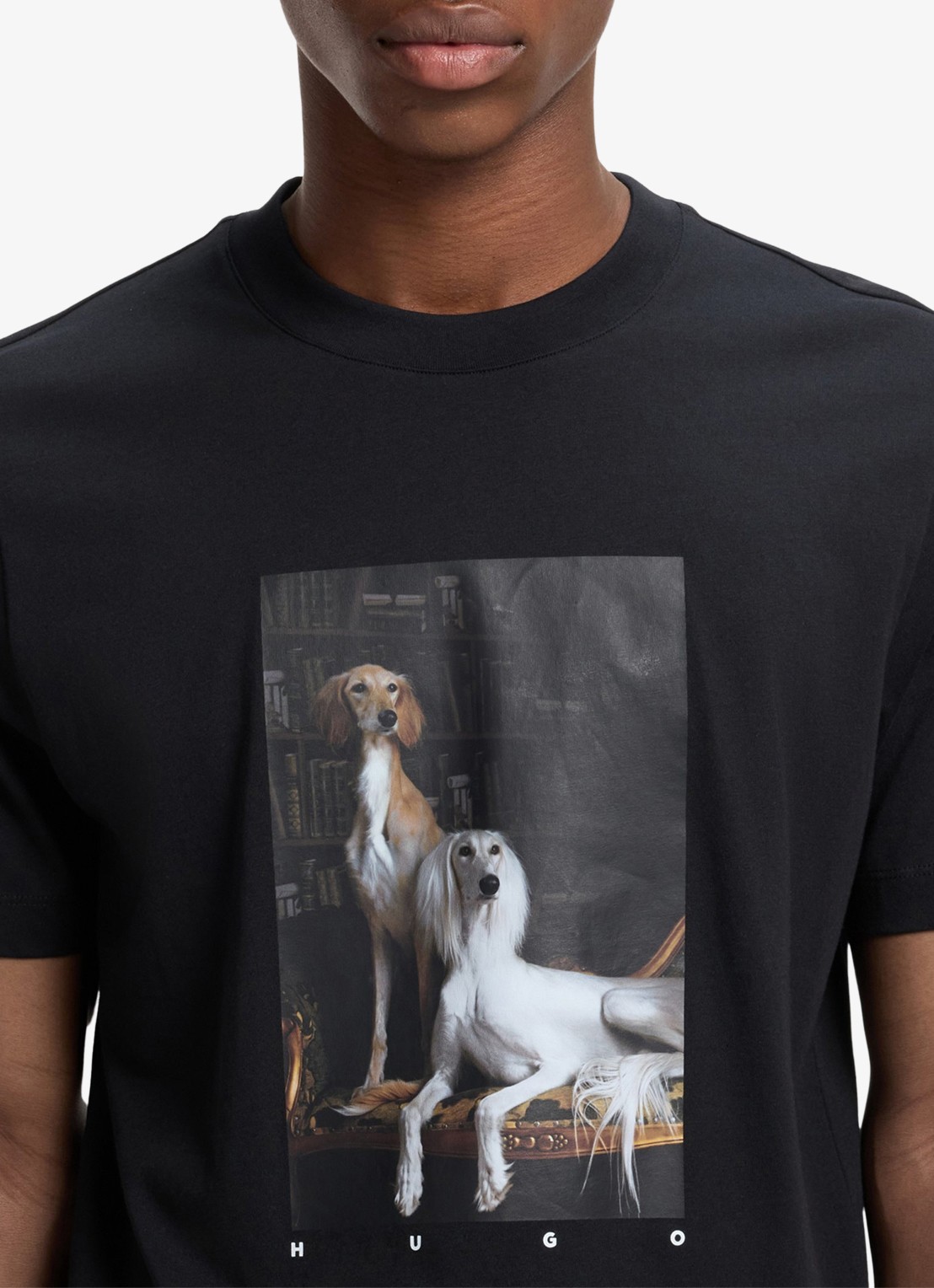 HUGO T-shirt met grafische print - detail 5 diepzwart