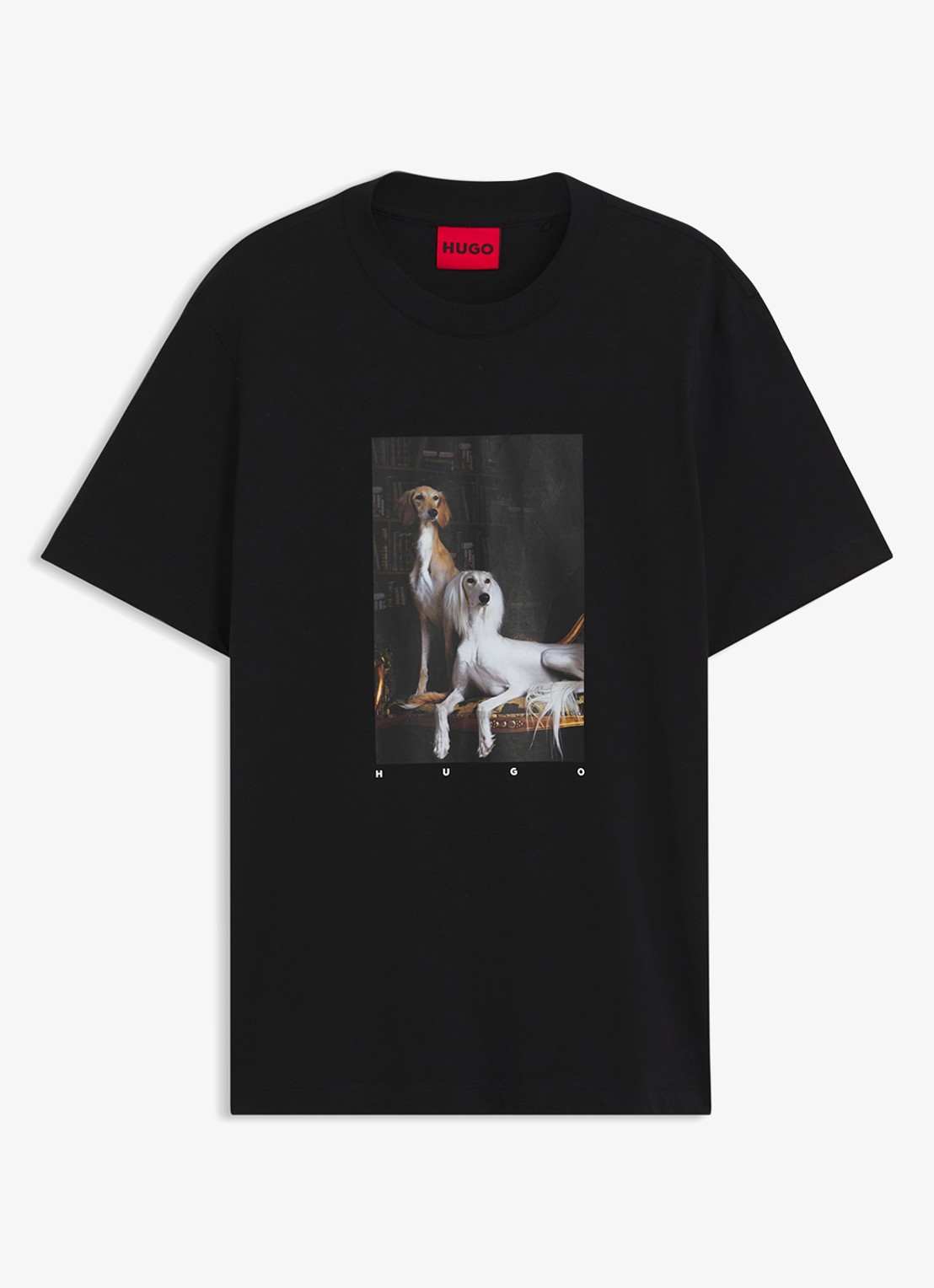 HUGO T-shirt met grafische print - voorkant diepzwart