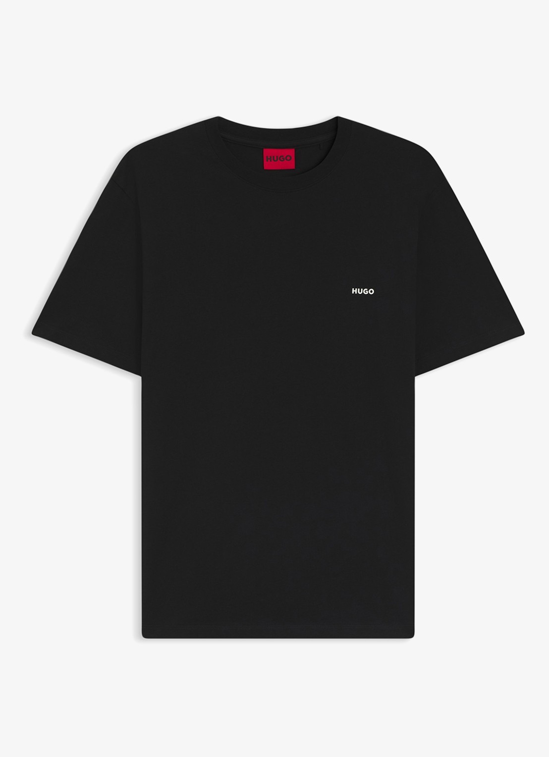 HUGO T-shirt met logo- en backprint - voorkant 2 black-001 / zwart