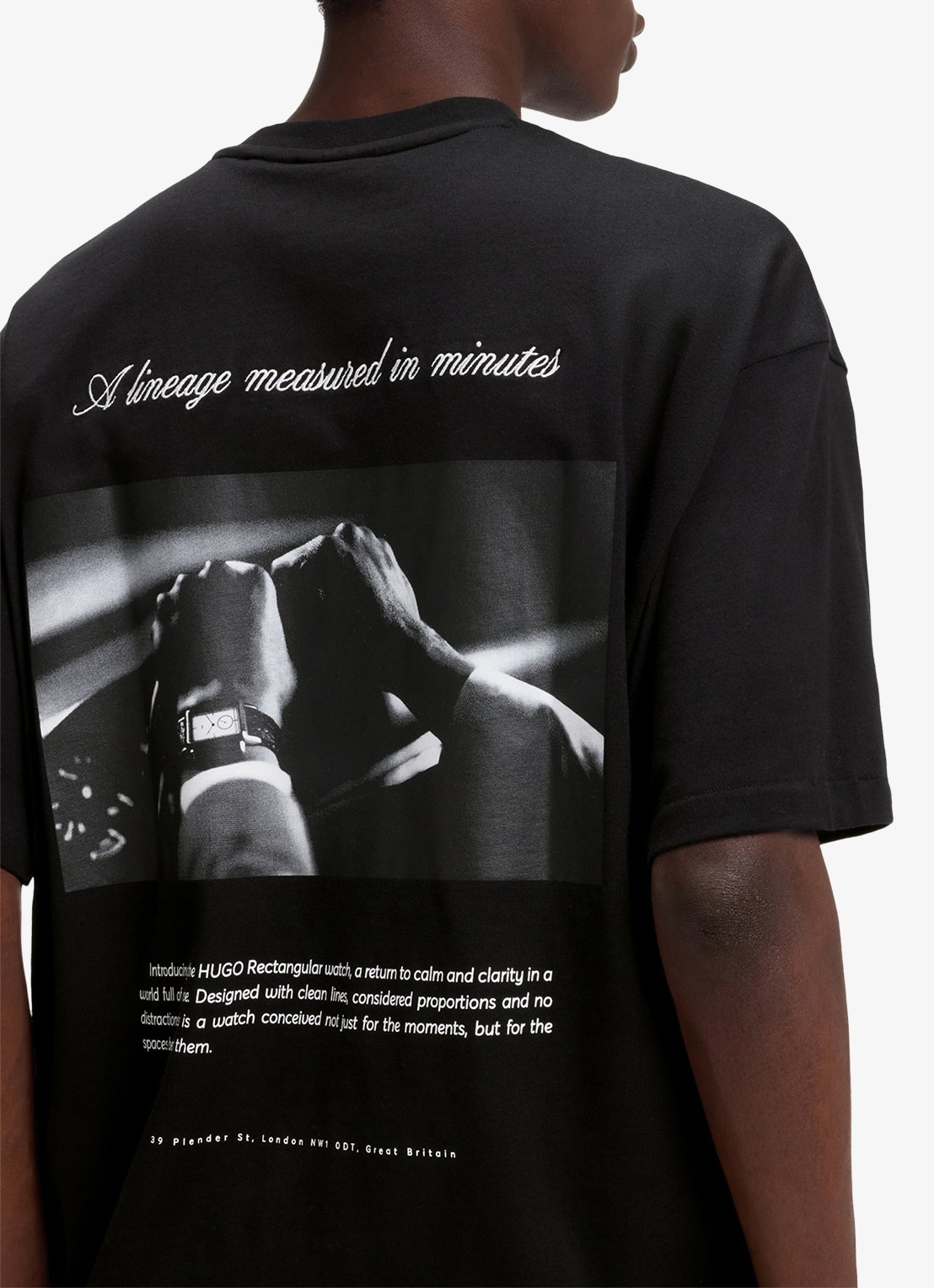 HUGO T-shirt met logo- en backprint - detail 2 zwart