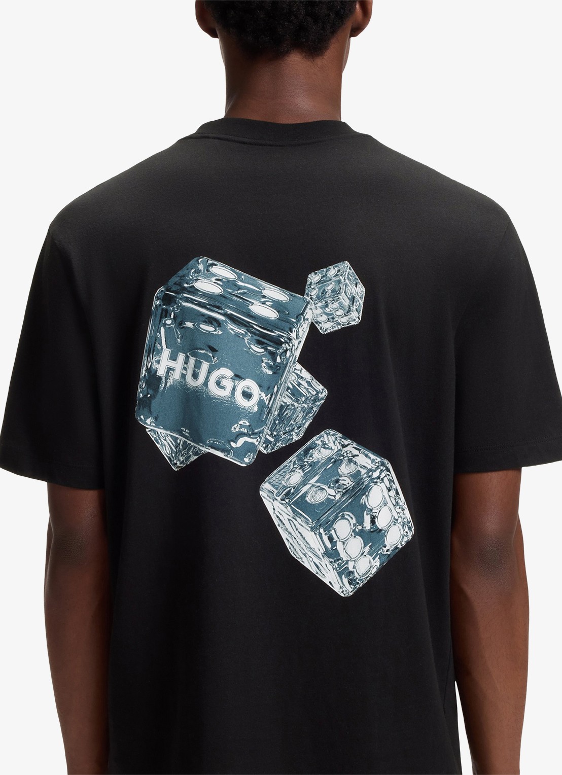 HUGO T-shirt met logo- en backprint - detail 2 zwart