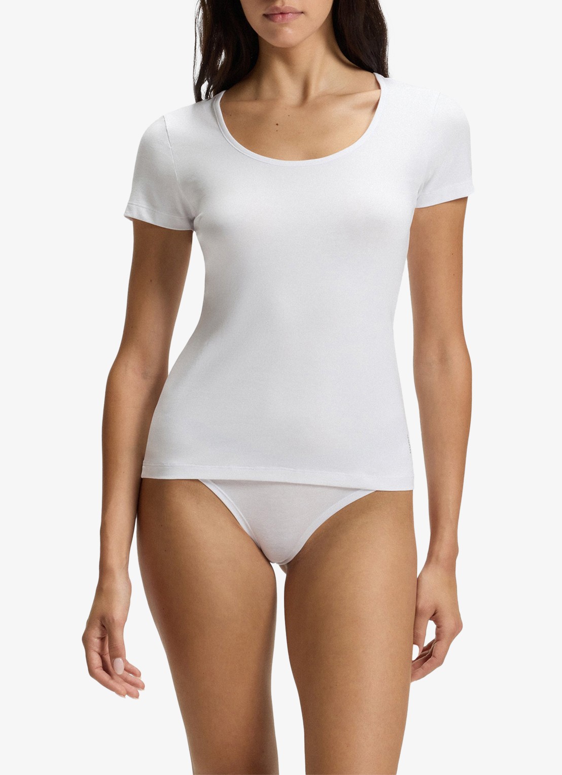 HUGO T-shirt met logo in 2-pack - detail wit