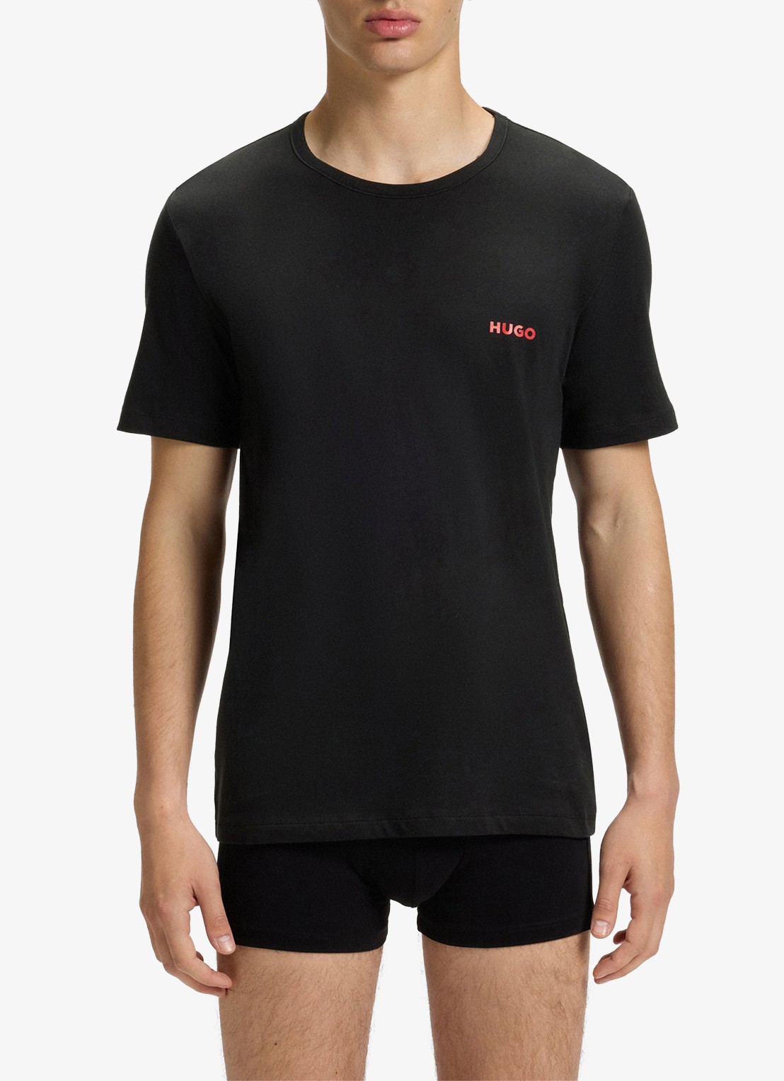 HUGO T-shirt met logo in 3-pack - detail 3 zwart