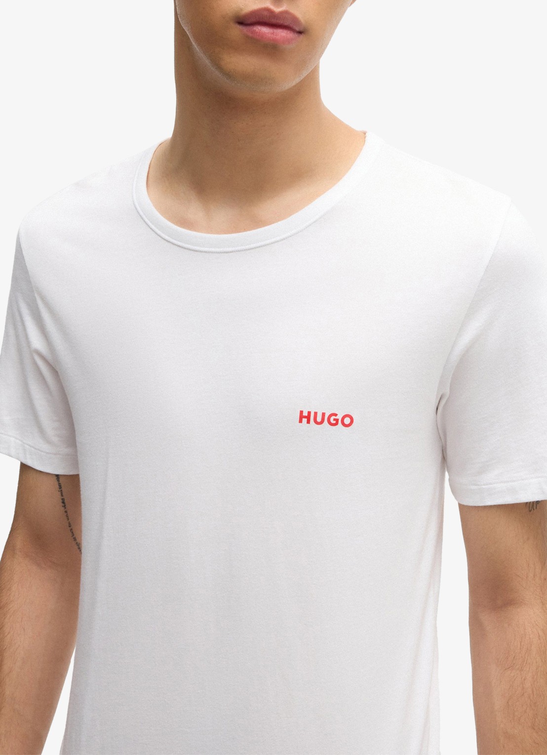 HUGO T-shirt met logo in 3-pack - detail 5 wit