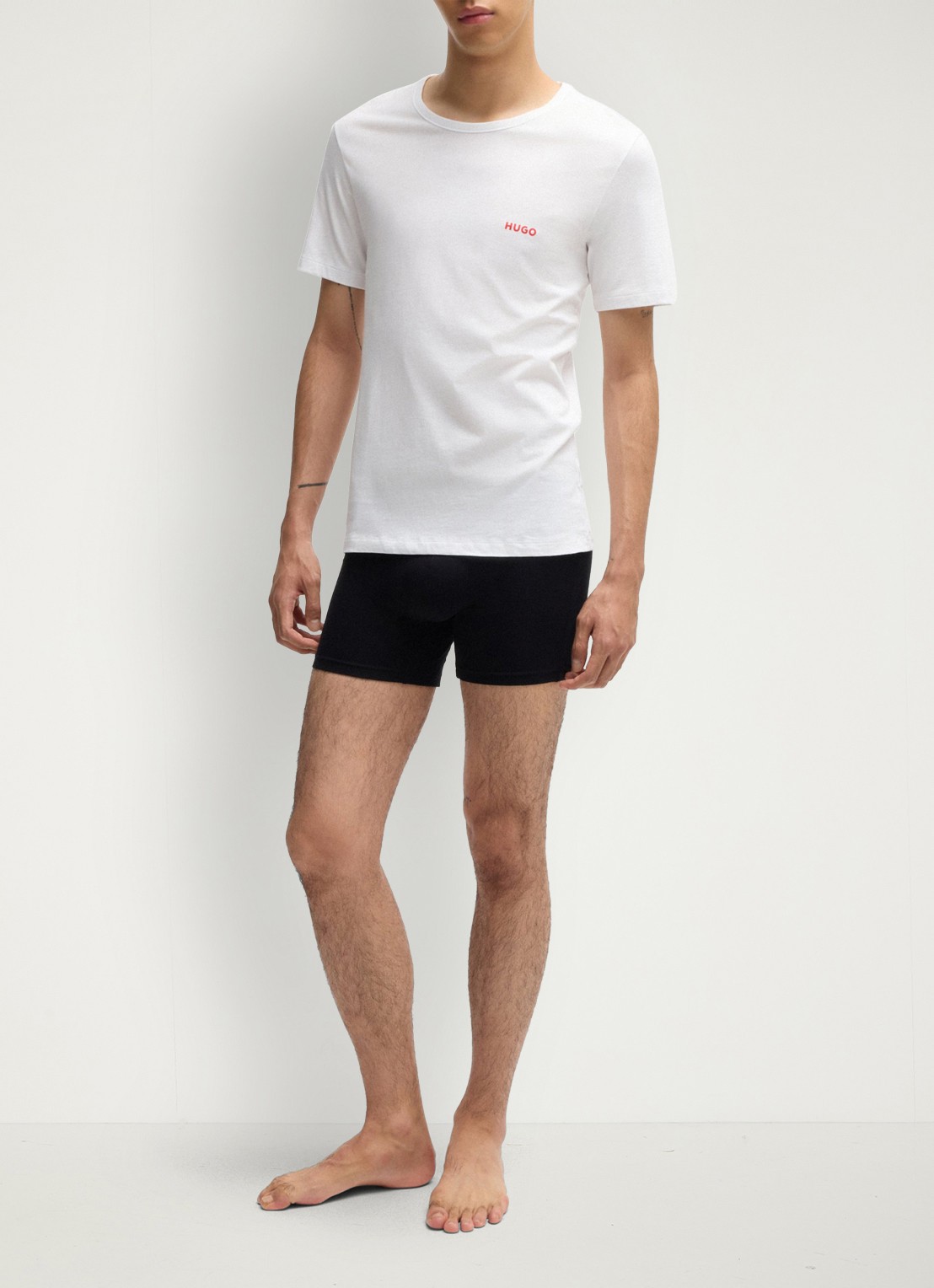 HUGO T-shirt met logo in 3-pack - voorkant 2 wit