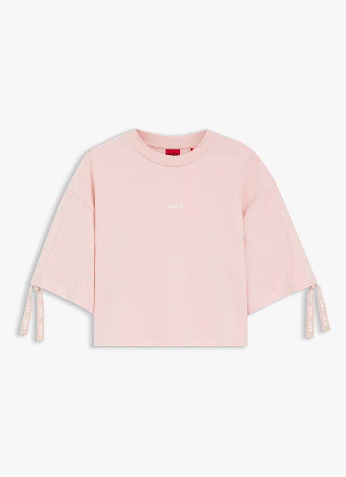 HUGO T-shirt met logo - voorkant lichtroze