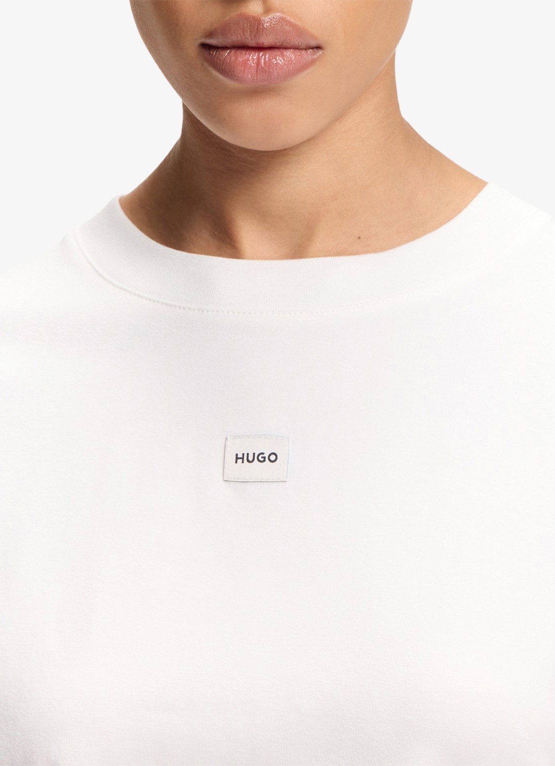 HUGO T-shirt met logo - detail 4 wit
