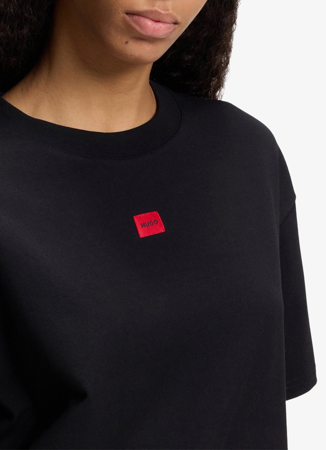HUGO T-shirt met logo - detail 2 zwart
