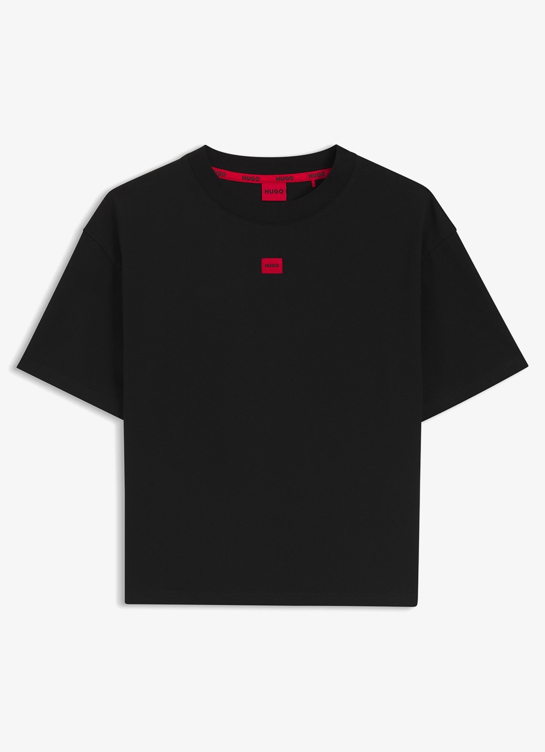 HUGO T-shirt met logo - voorkant 3 zwart