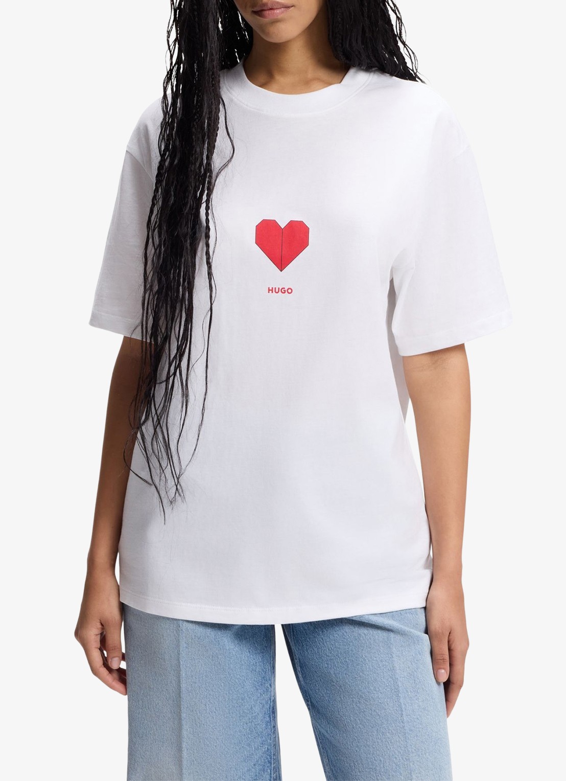 HUGO T-shirt met logo - detail 4 wit
