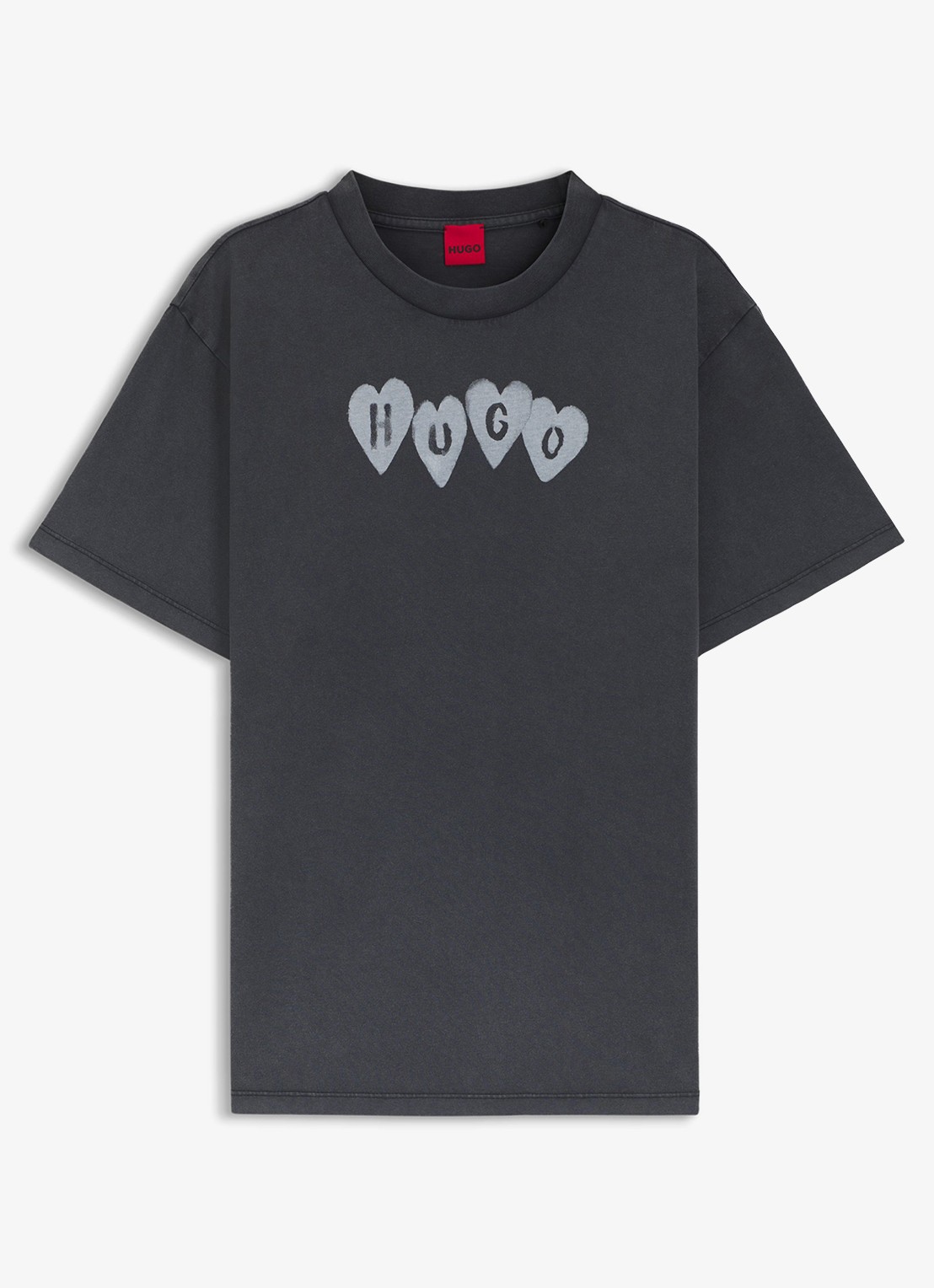 HUGO T-shirt met logo - voorkant donkergrijs