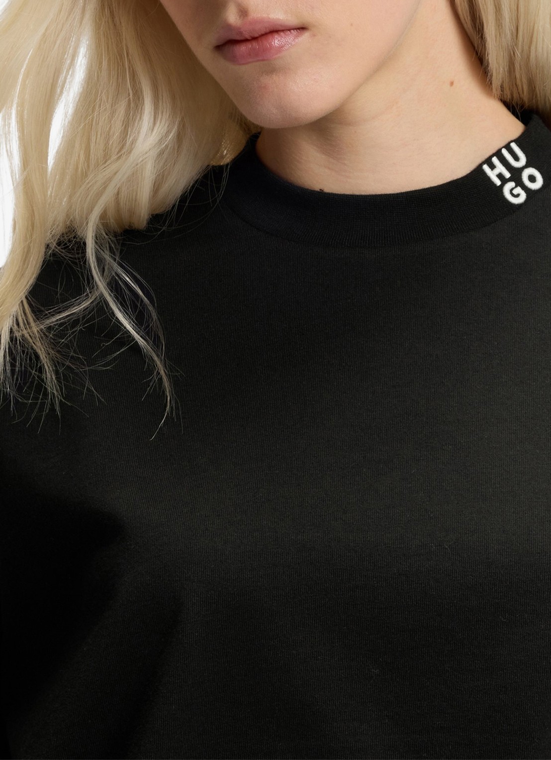 HUGO T-shirt met logo - detail 5 zwart