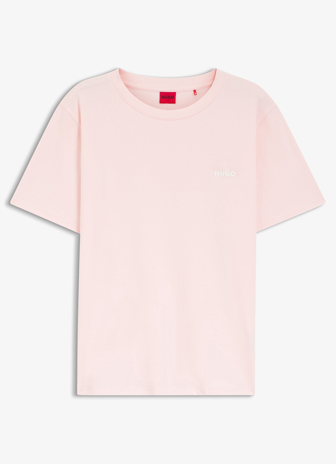HUGO T-shirt met logoborduring - voorkant 4 lichtroze
