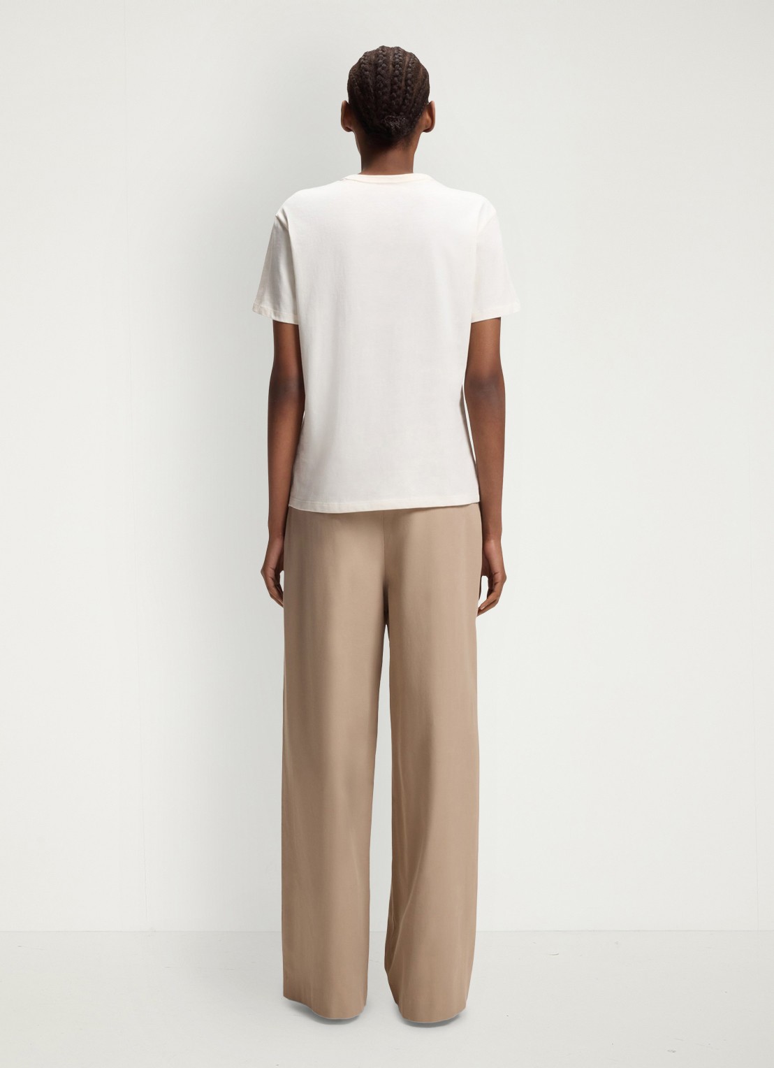 HUGO T-shirt met logoborduring - achterkant 5 open white-115 / wit
