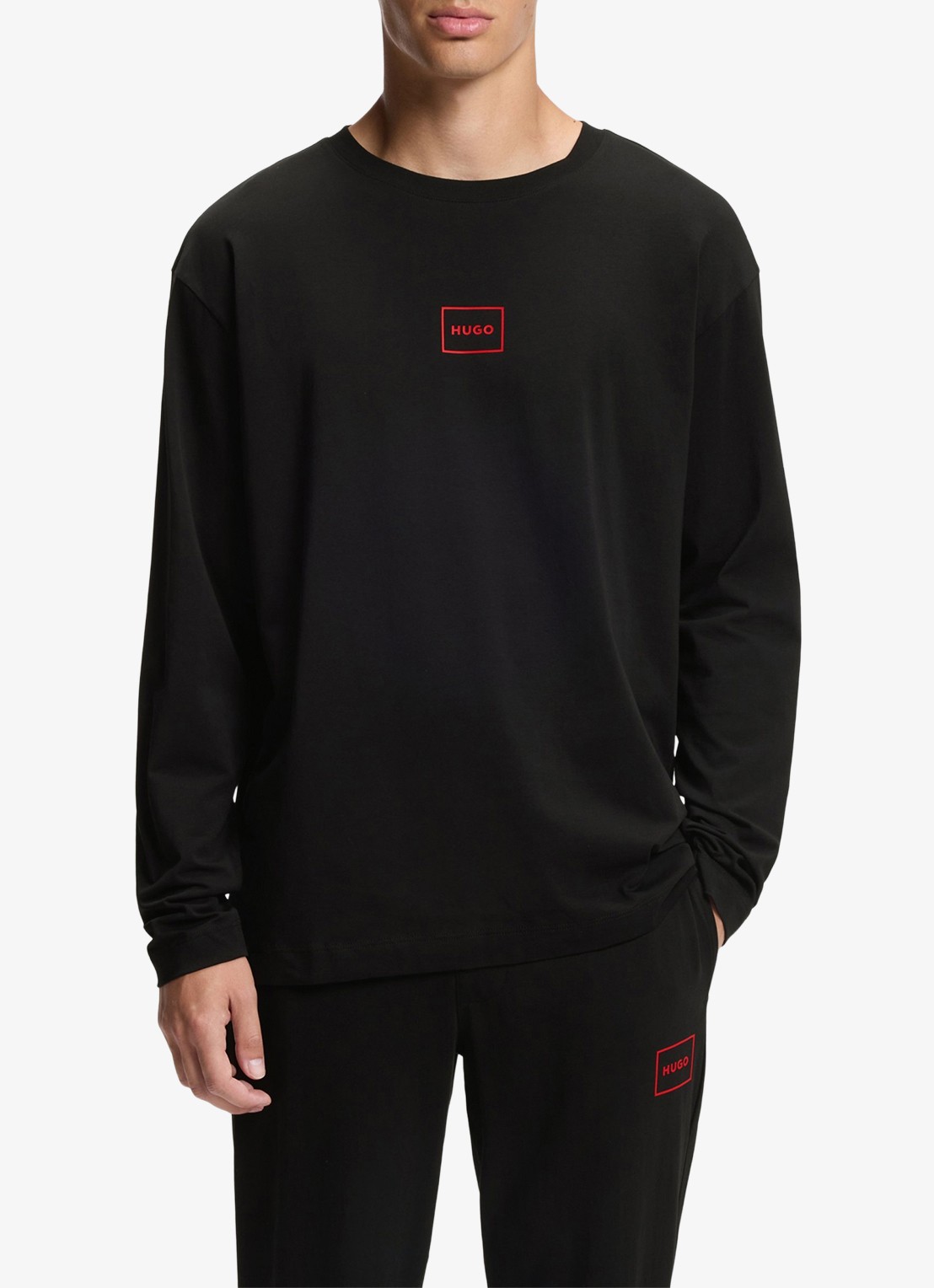 HUGO T-shirt met logoprint  - detail 4 zwart