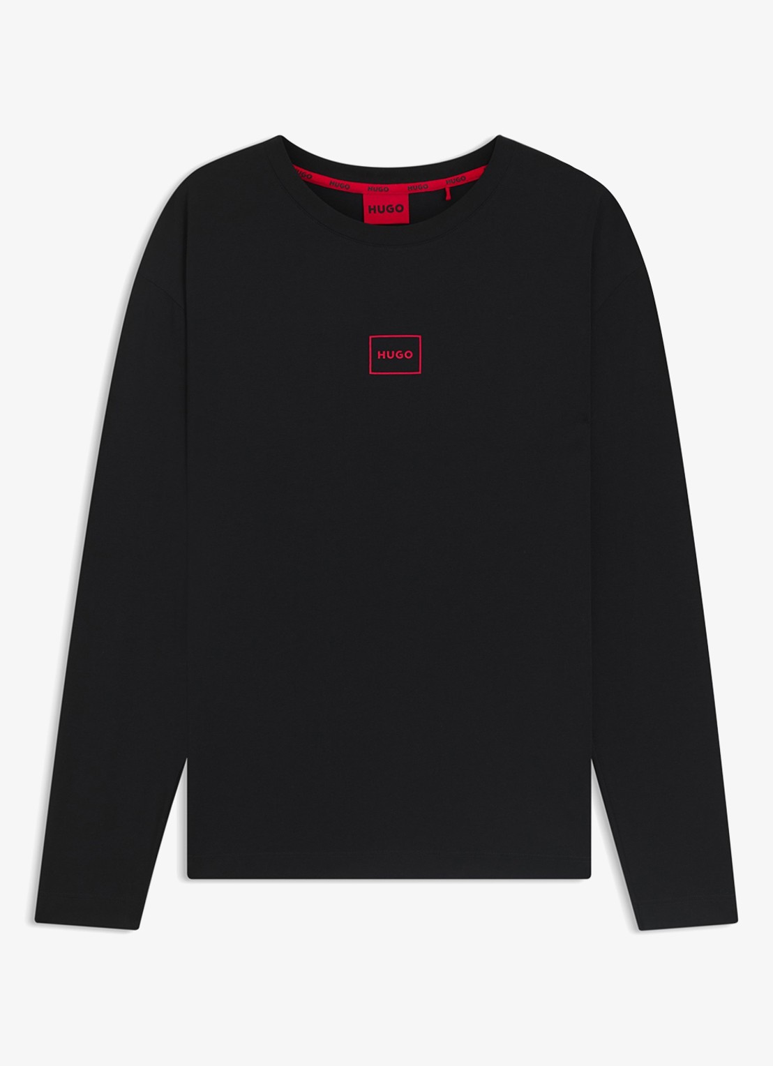 HUGO T-shirt met logoprint  - voorkant 2 zwart