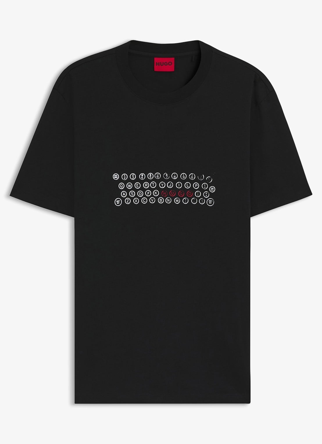 HUGO T-shirt met logoprint  - voorkant 3 zwart