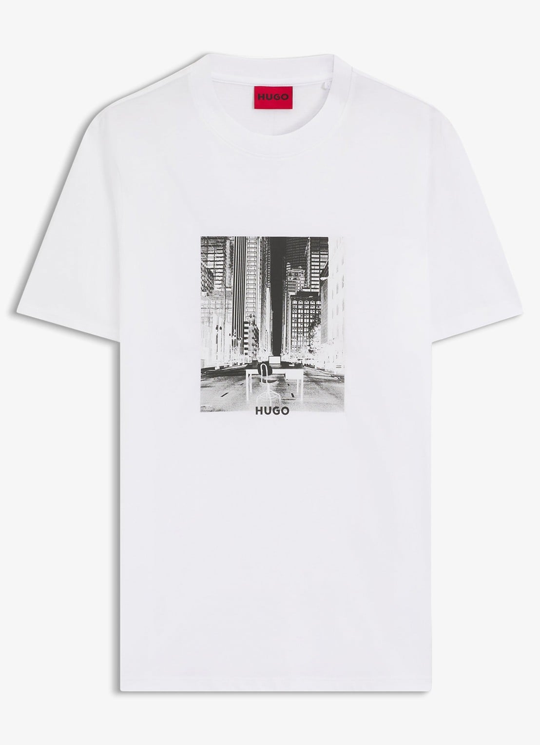 HUGO T-shirt met logoprint  - voorkant 4 wit