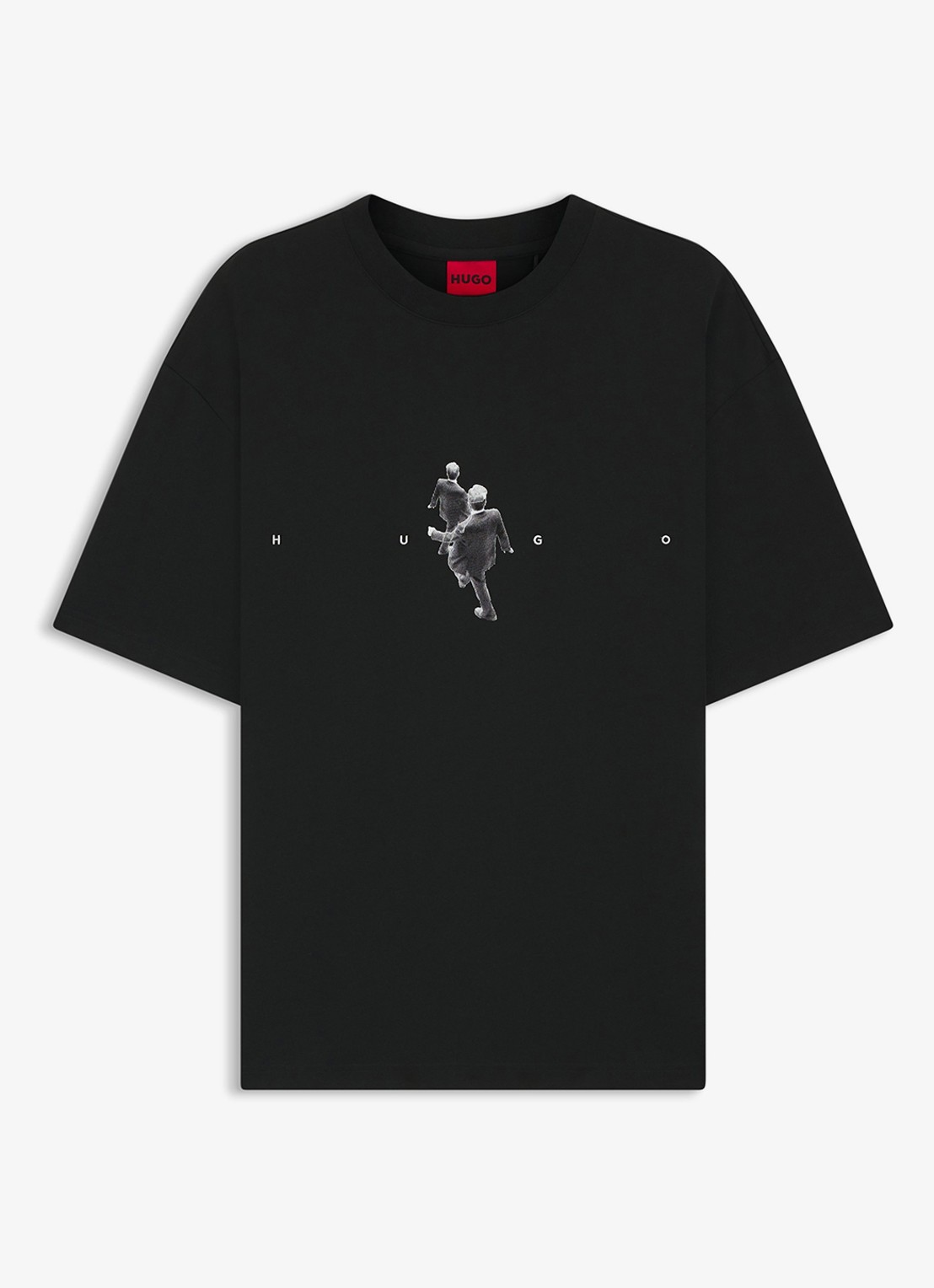 HUGO T-shirt met logoprint - voorkant zwart