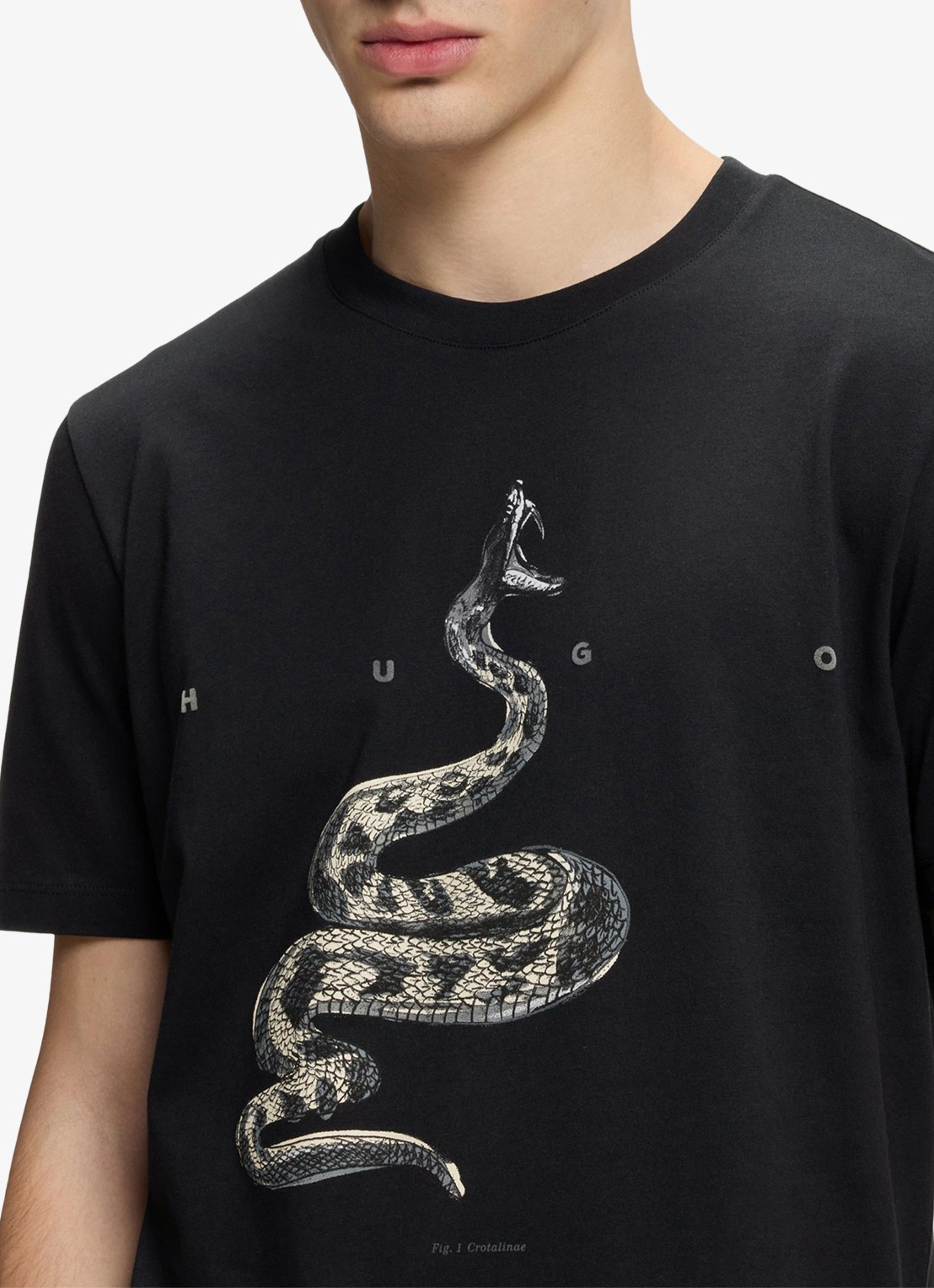 HUGO T-shirt met logoprint  - detail 2 zwart