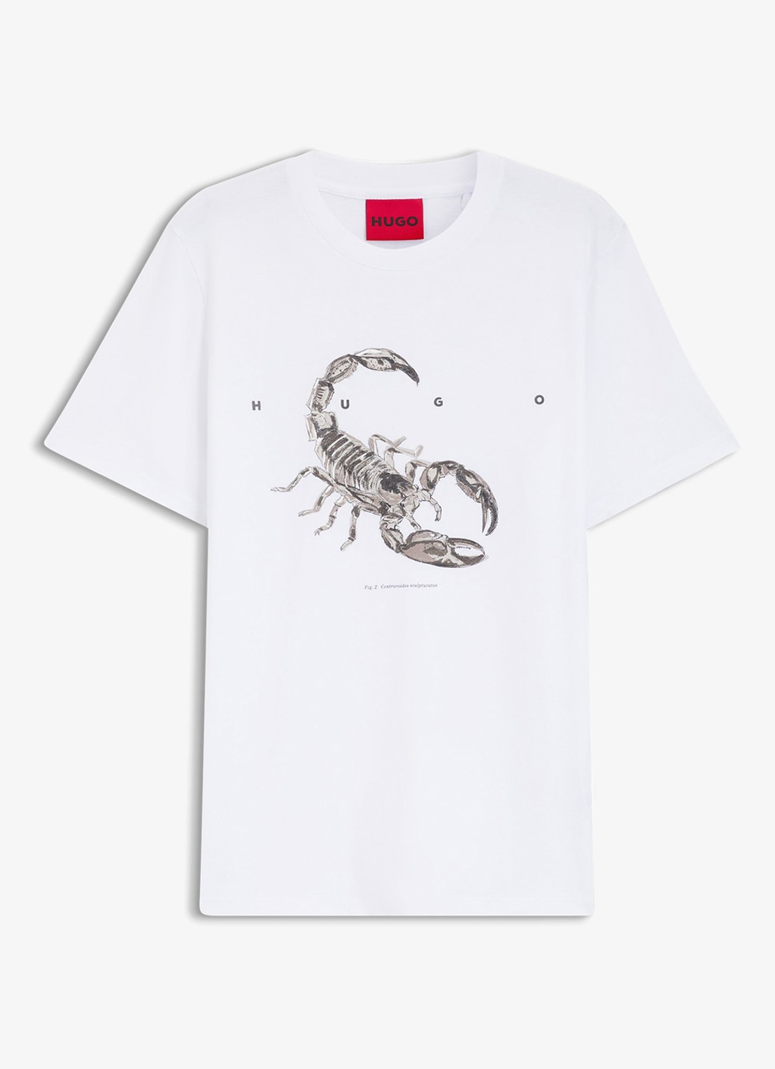 HUGO T-shirt met logoprint  - voorkant wit
