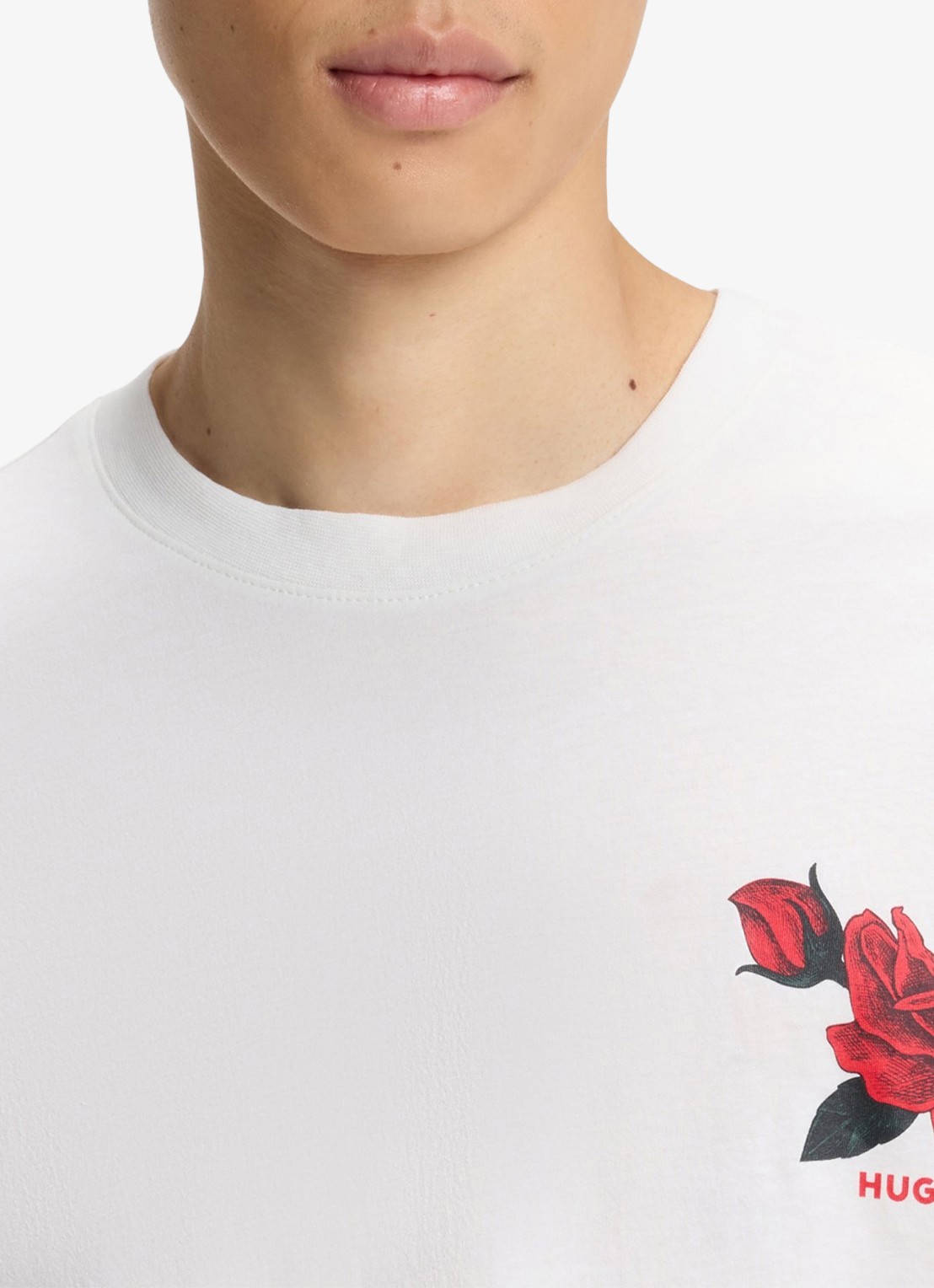 HUGO T-shirt met logoprint - detail 5 wit