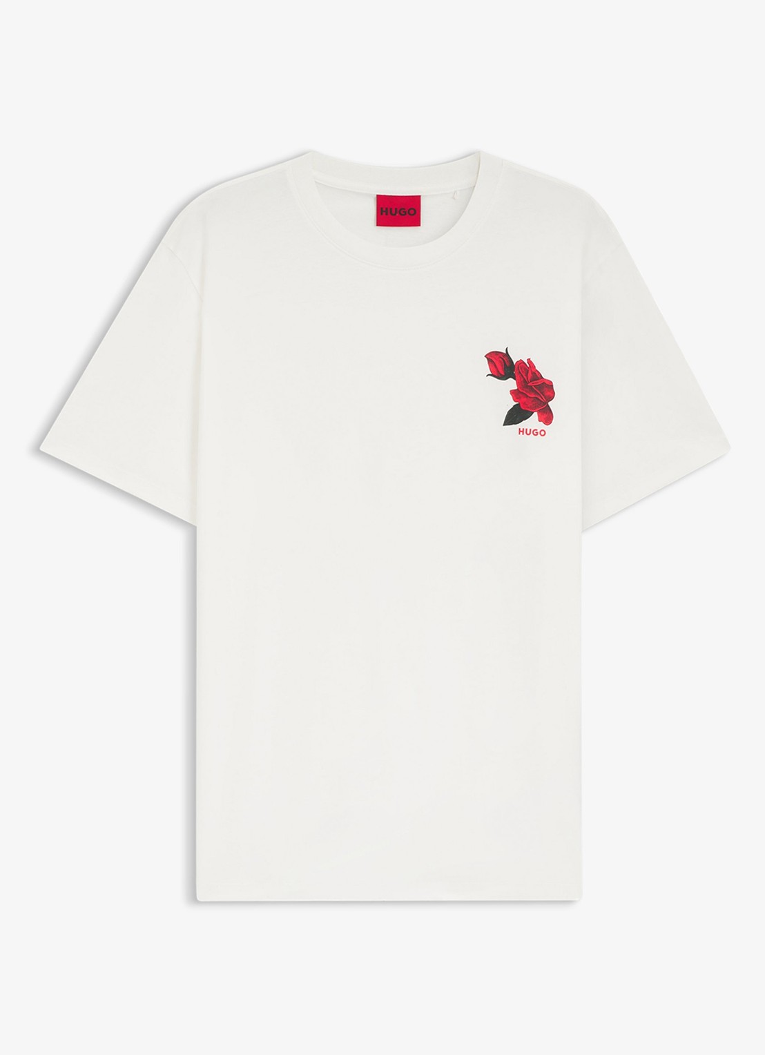 HUGO T-shirt met logoprint - voorkant wit