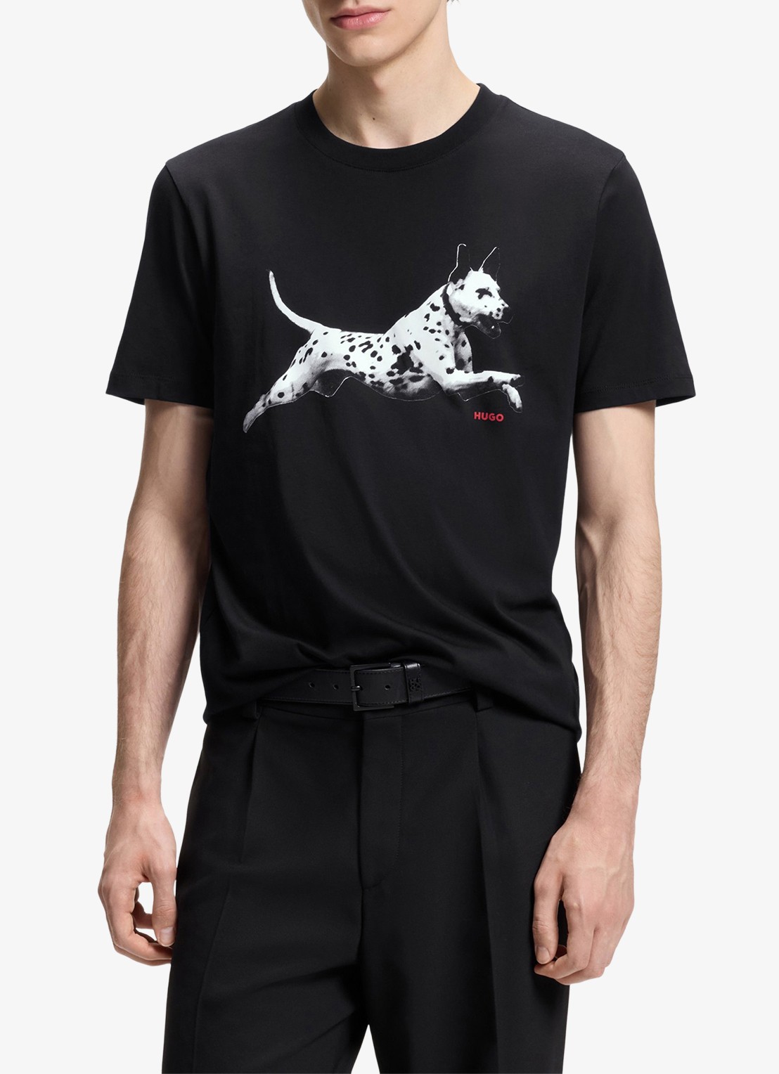 HUGO T-shirt met logoprint - detail 4 zwart