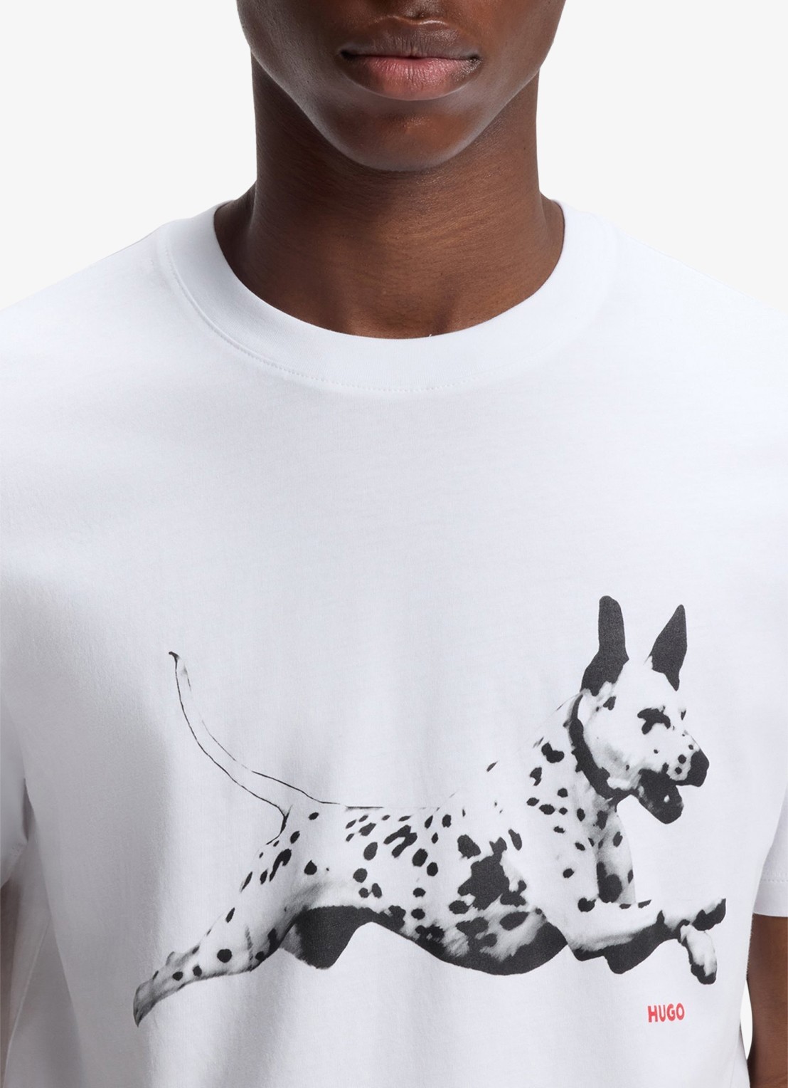 HUGO T-shirt met logoprint - detail 4 wit