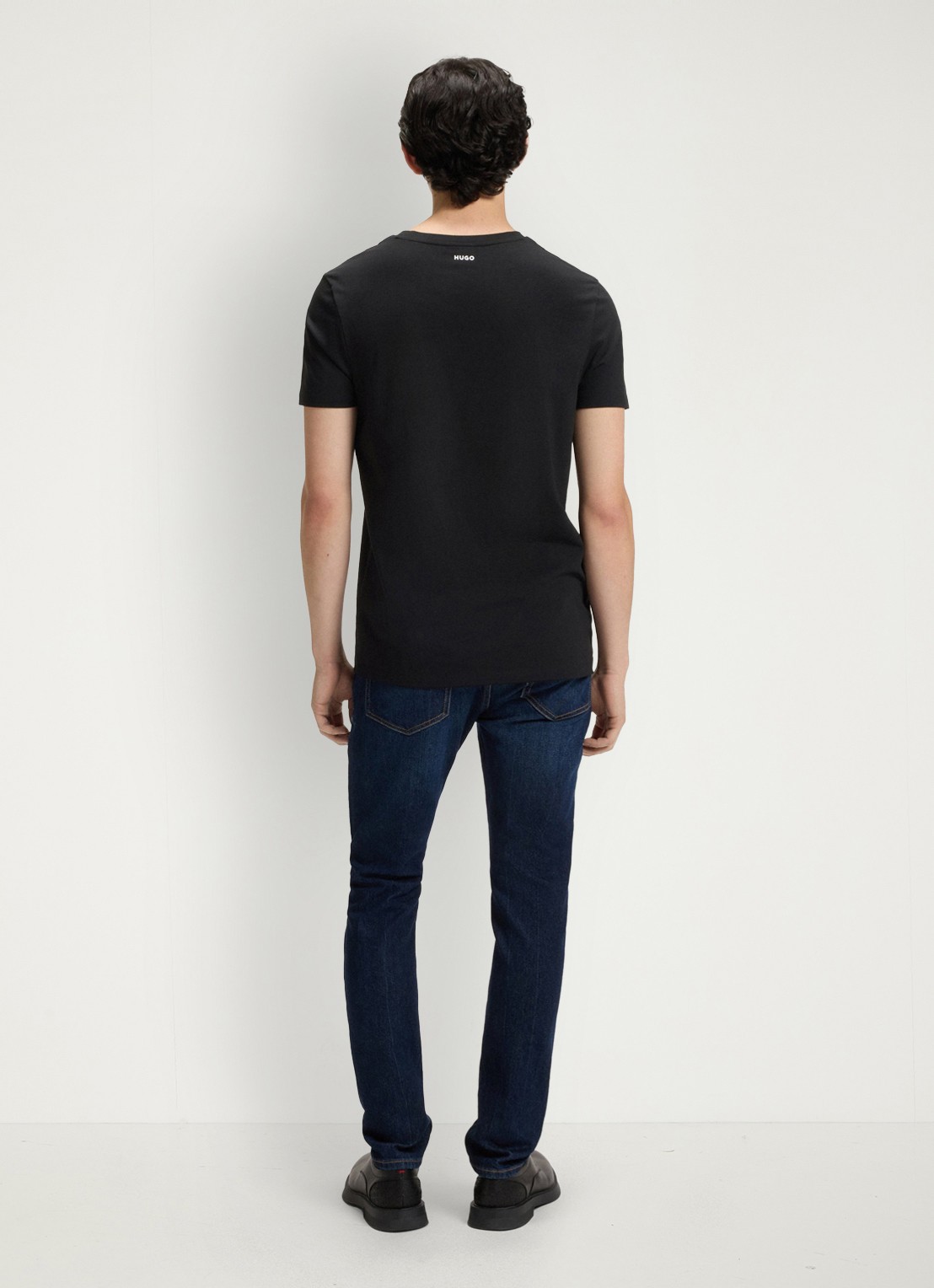 HUGO T-shirt met ronde hals in 2-pack - achterkant zwart