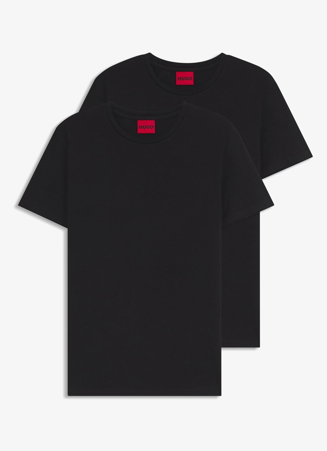 HUGO T-shirt met ronde hals in 2-pack - voorkant 2 zwart