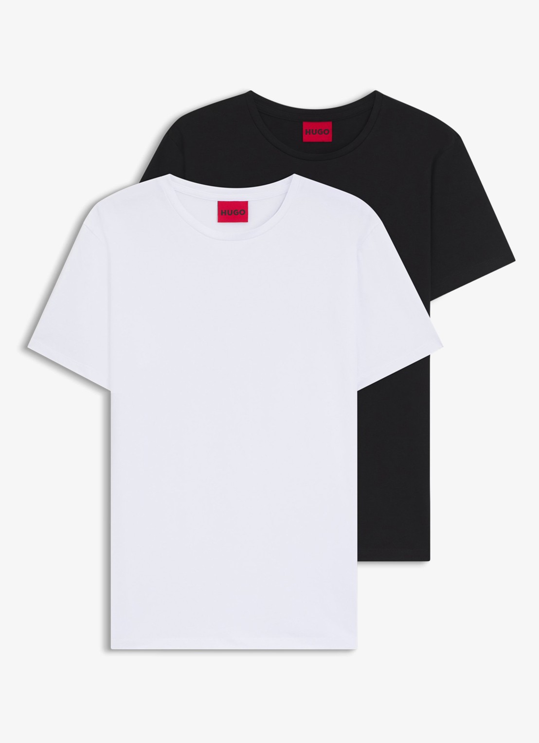 HUGO T-shirt met ronde hals in 2-pack - voorkant diepzwart