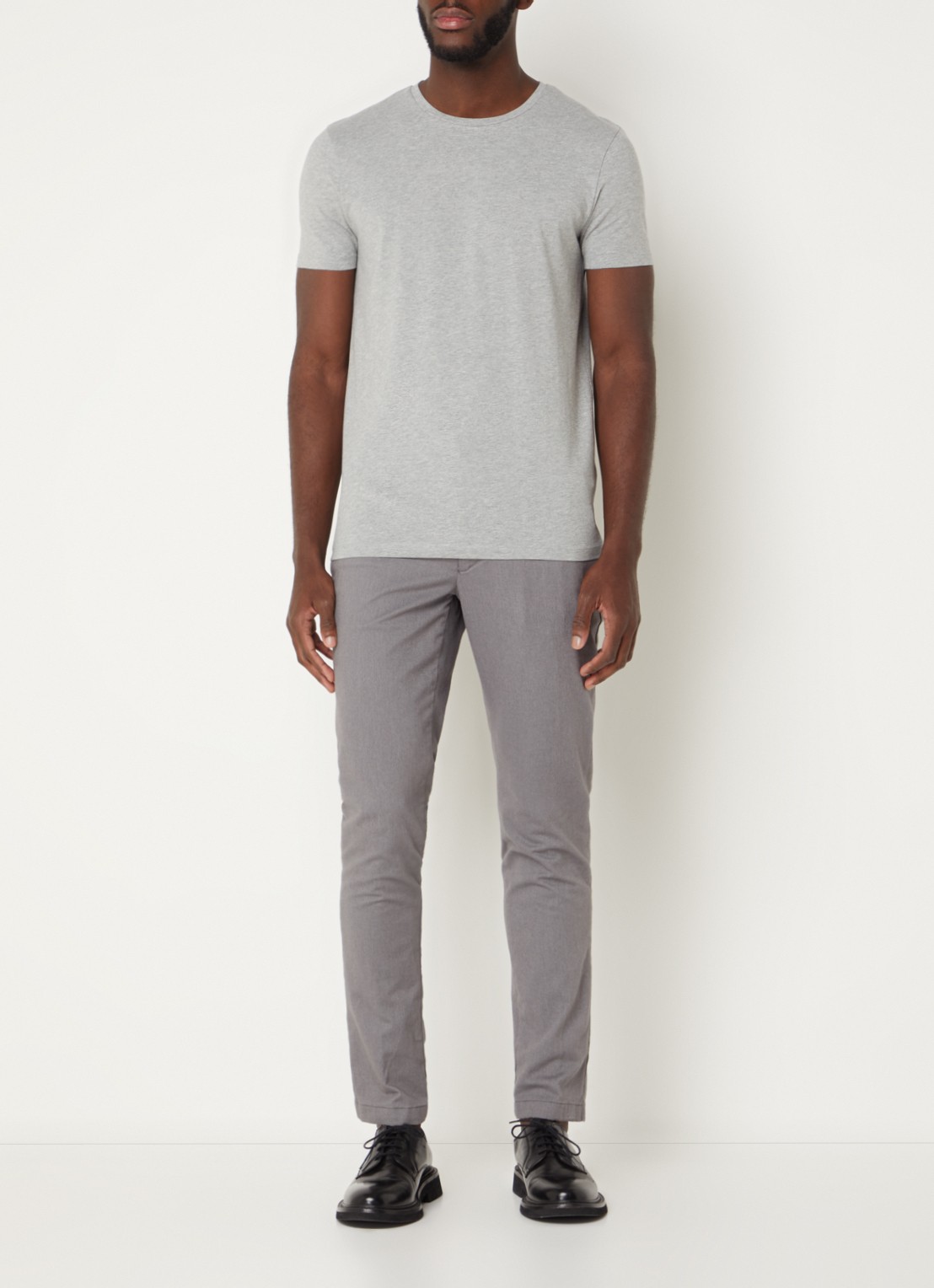 HUGO T-shirt met ronde hals in 2-pack - voorkant 2 grijs