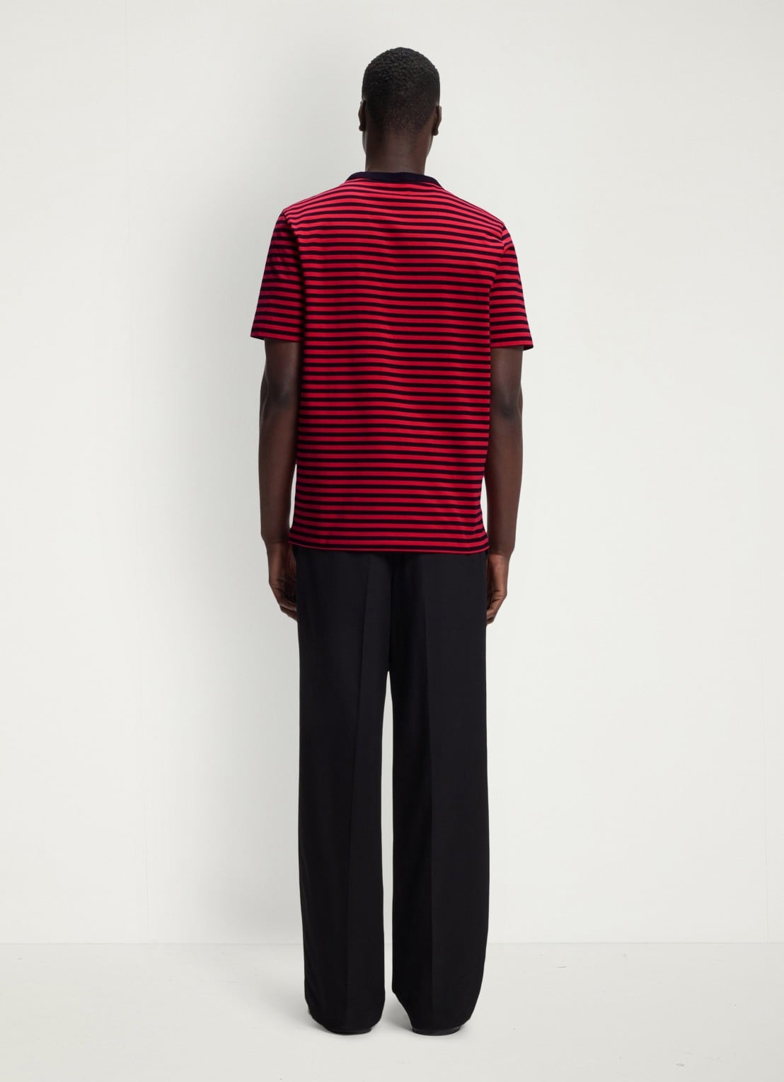 HUGO T-shirt met streepprint - achterkant rood