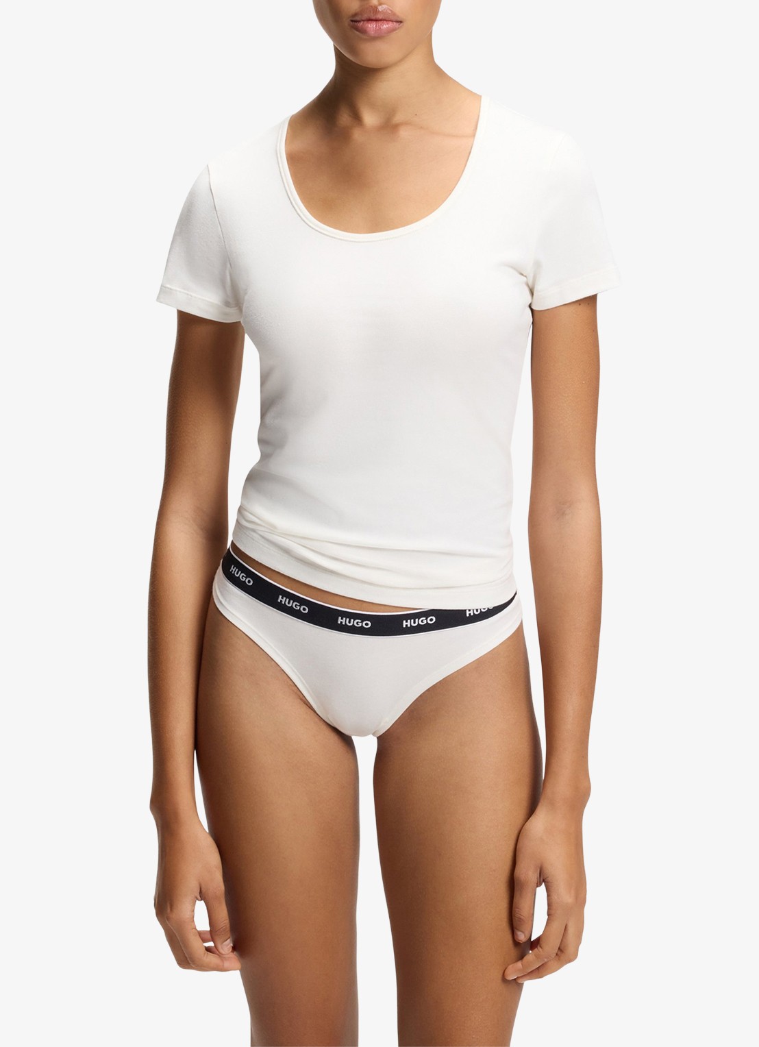 HUGO T-shirt met stretch in 2-pack - detail 2 open pink-691 / roze