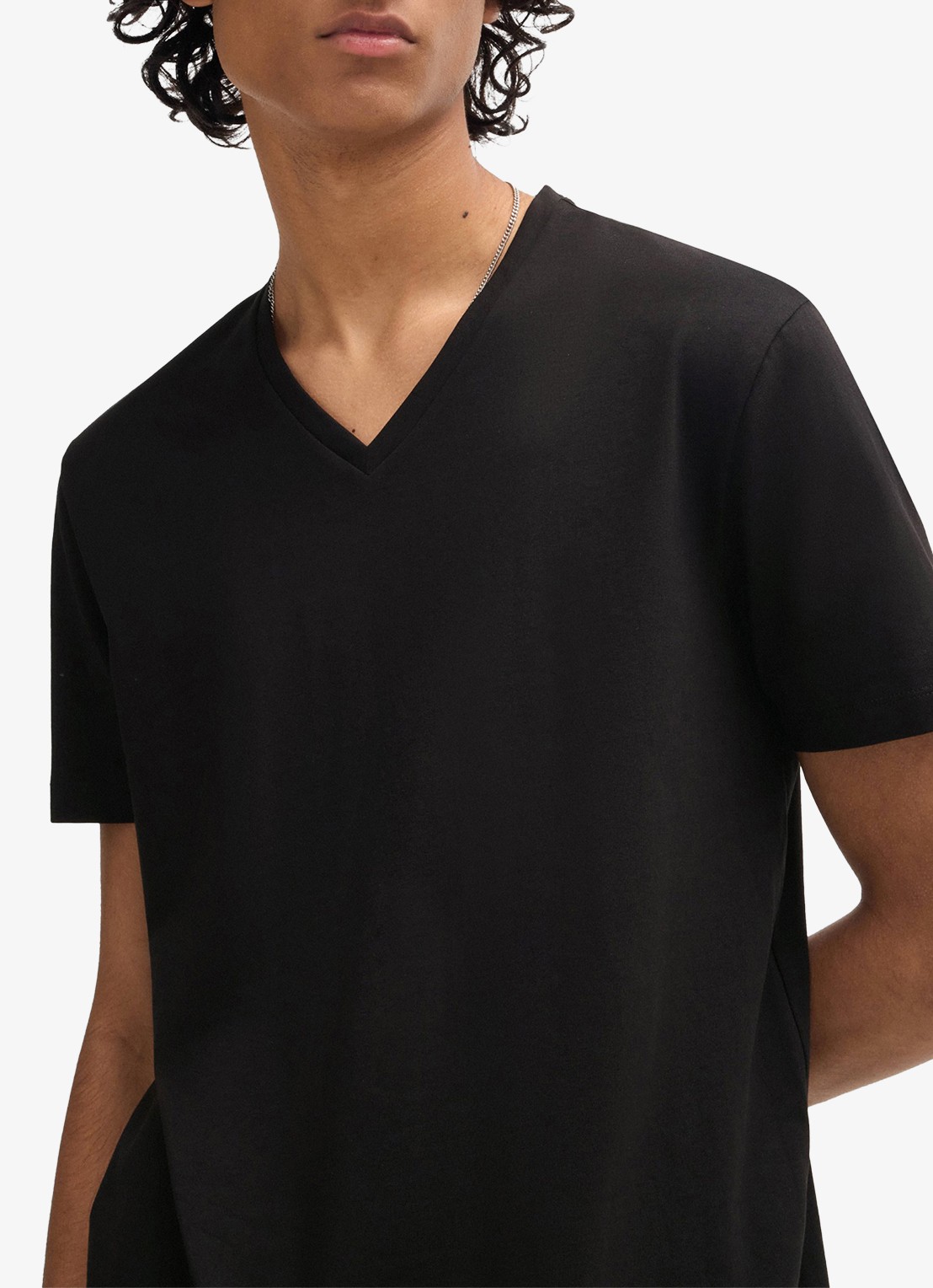 HUGO T-shirt met V-hals in 2-pack - detail 3 zwart