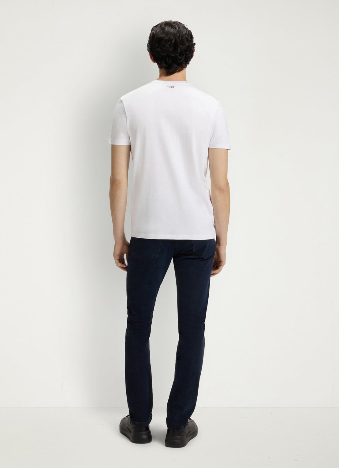 HUGO T-shirt met V-hals in 2-pack - achterkant 3 wit