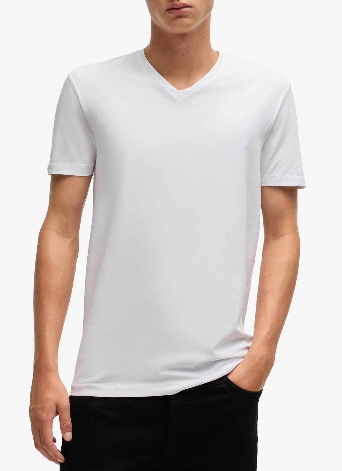 HUGO T-shirt met V-hals in 2-pack - detail 4 diepzwart