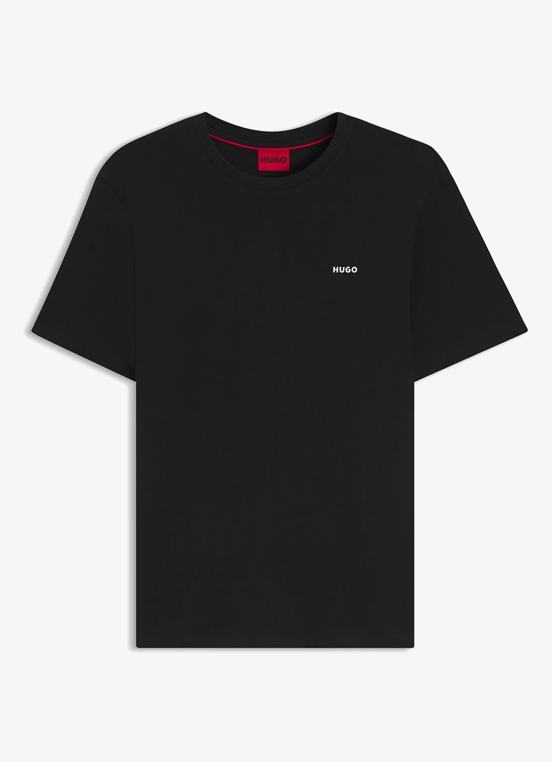 HUGO T-shirt van katoenen jersey met logoprint - voorkant 5 zwart