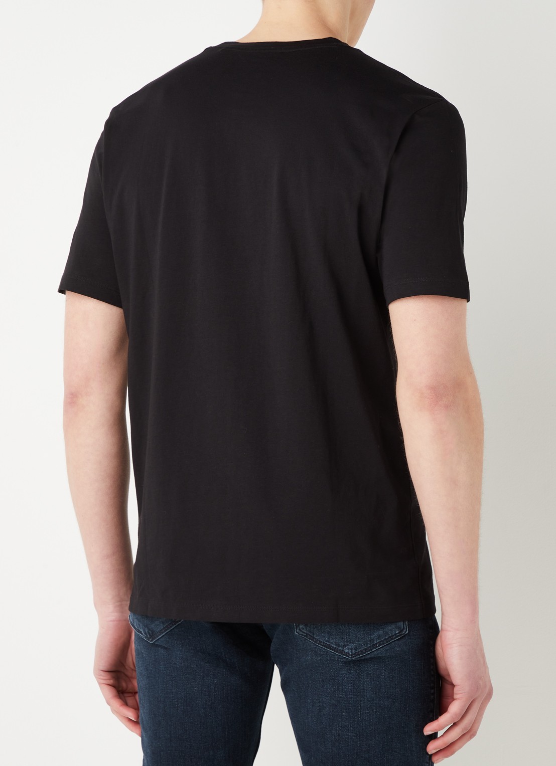 HUGO T-shirt van katoenen jersey met logoprint - achterkant 9 zwart