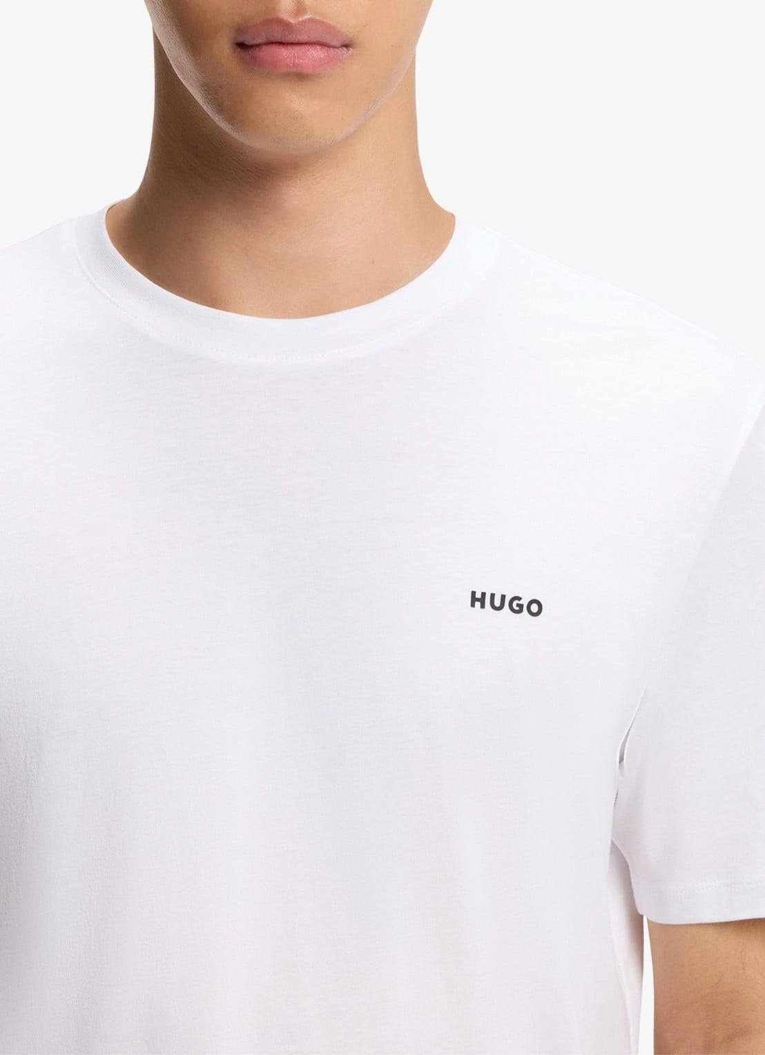 HUGO T-shirt van katoenen jersey met logoprint - detail 7 wit