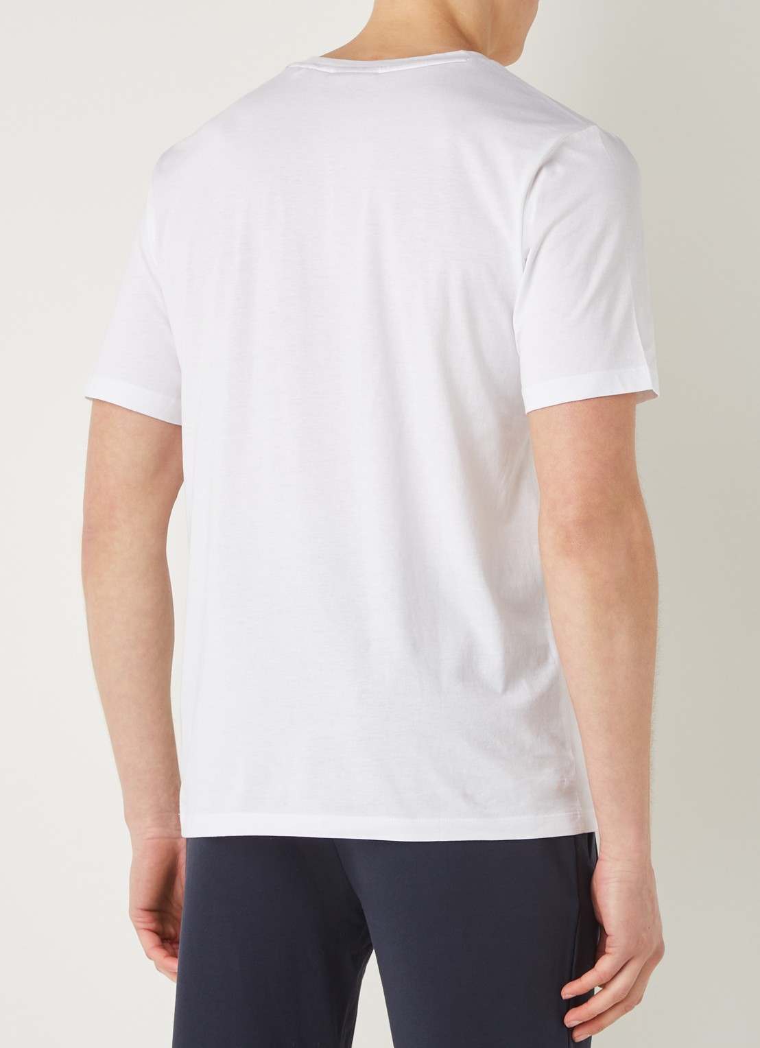 HUGO T-shirt van katoenen jersey met logoprint - achterkant 5 wit