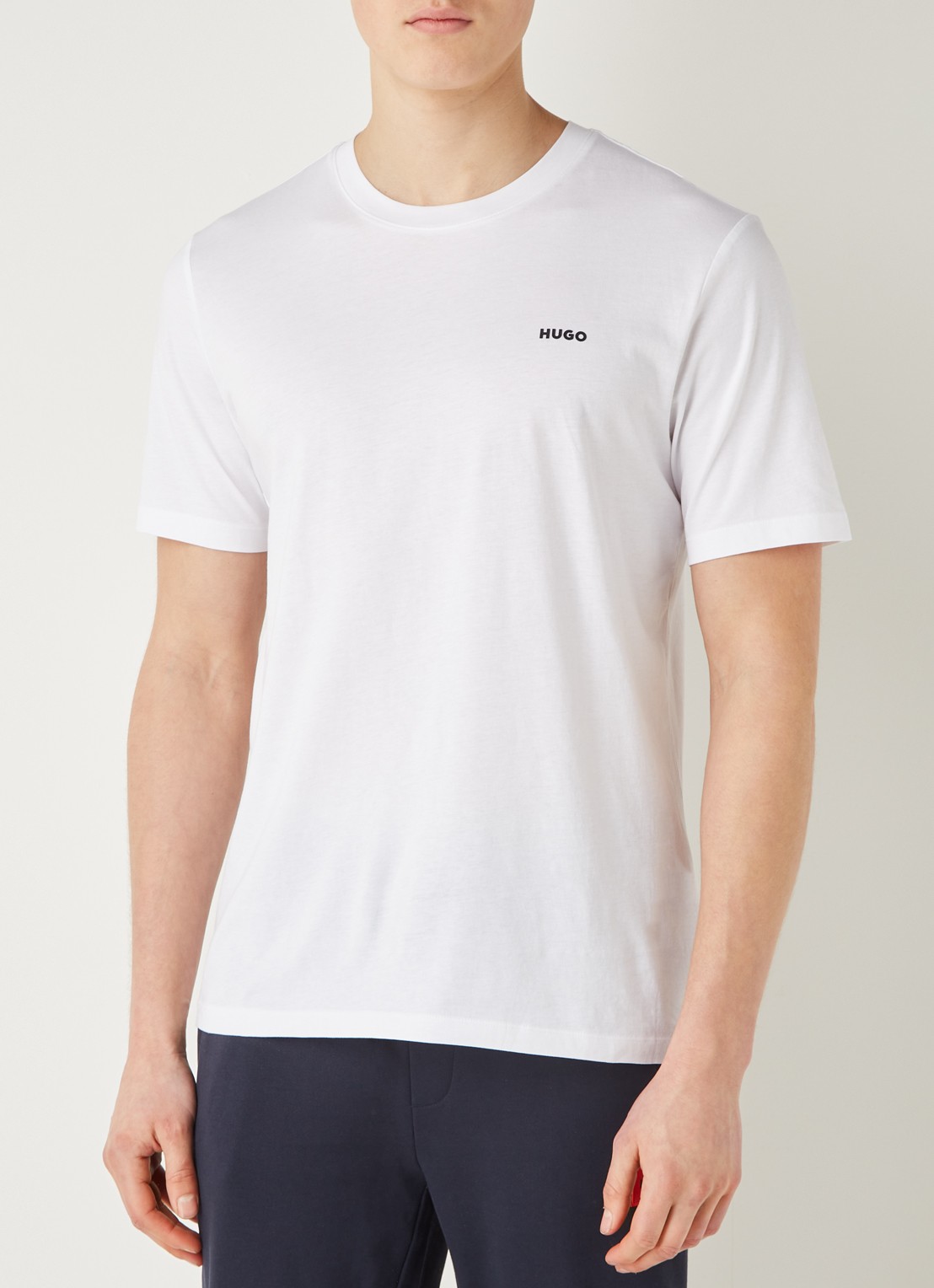 HUGO T-shirt van katoenen jersey met logoprint - detail 8 wit