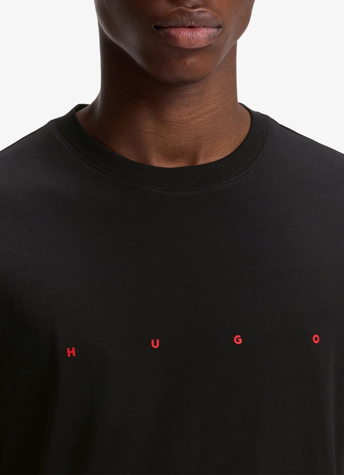 HUGO T-shirt van logo - detail 5 zwart