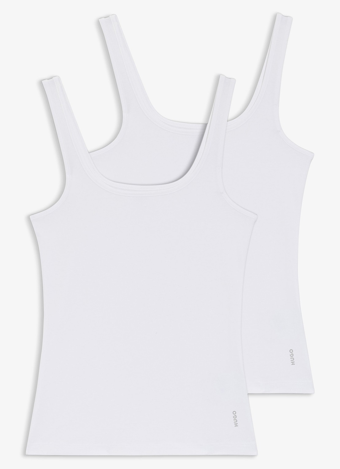 HUGO Tanktop met logo in 2-pack - voorkant 4 wit