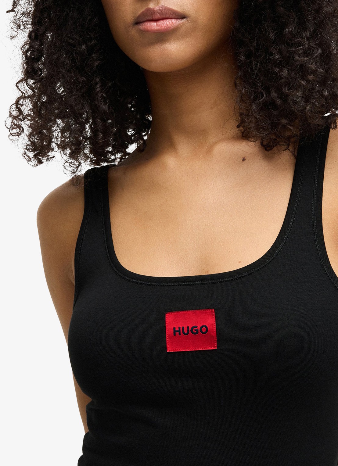 HUGO Tanktop met logo - detail 4 zwart