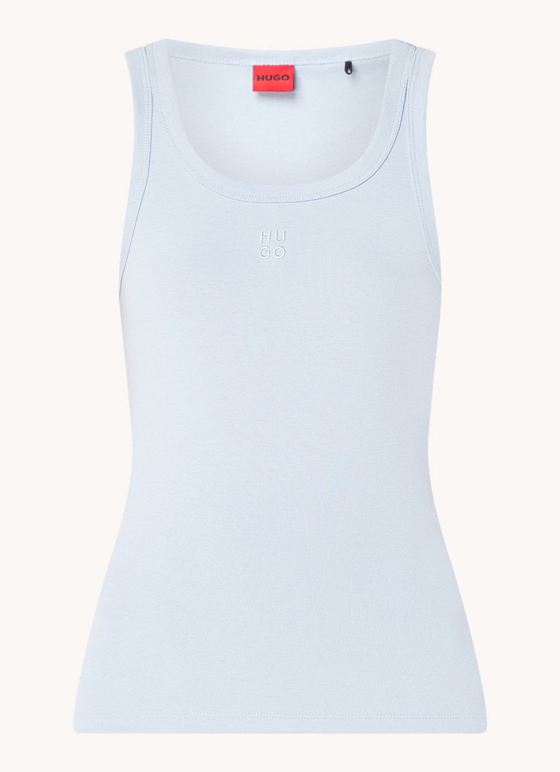 HUGO Tanktop met ribstructuur - voorkant bright purple-527 / paars