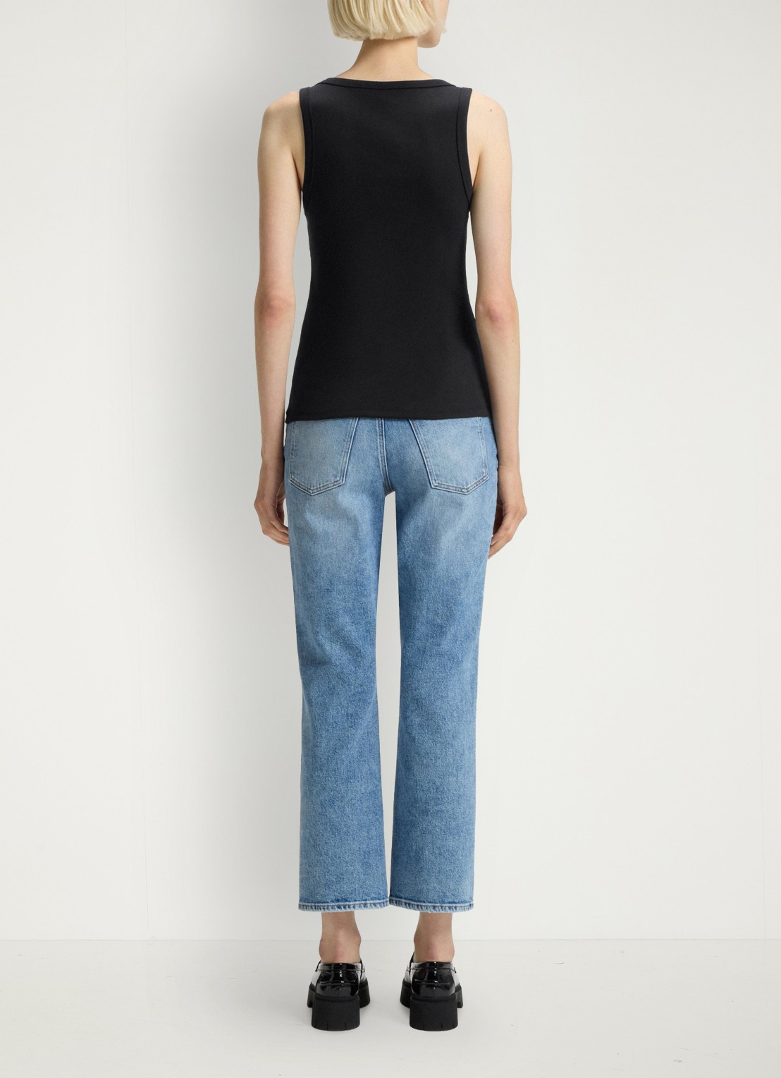 HUGO Tanktop met ribstructuur - achterkant 3 black-001 / zwart